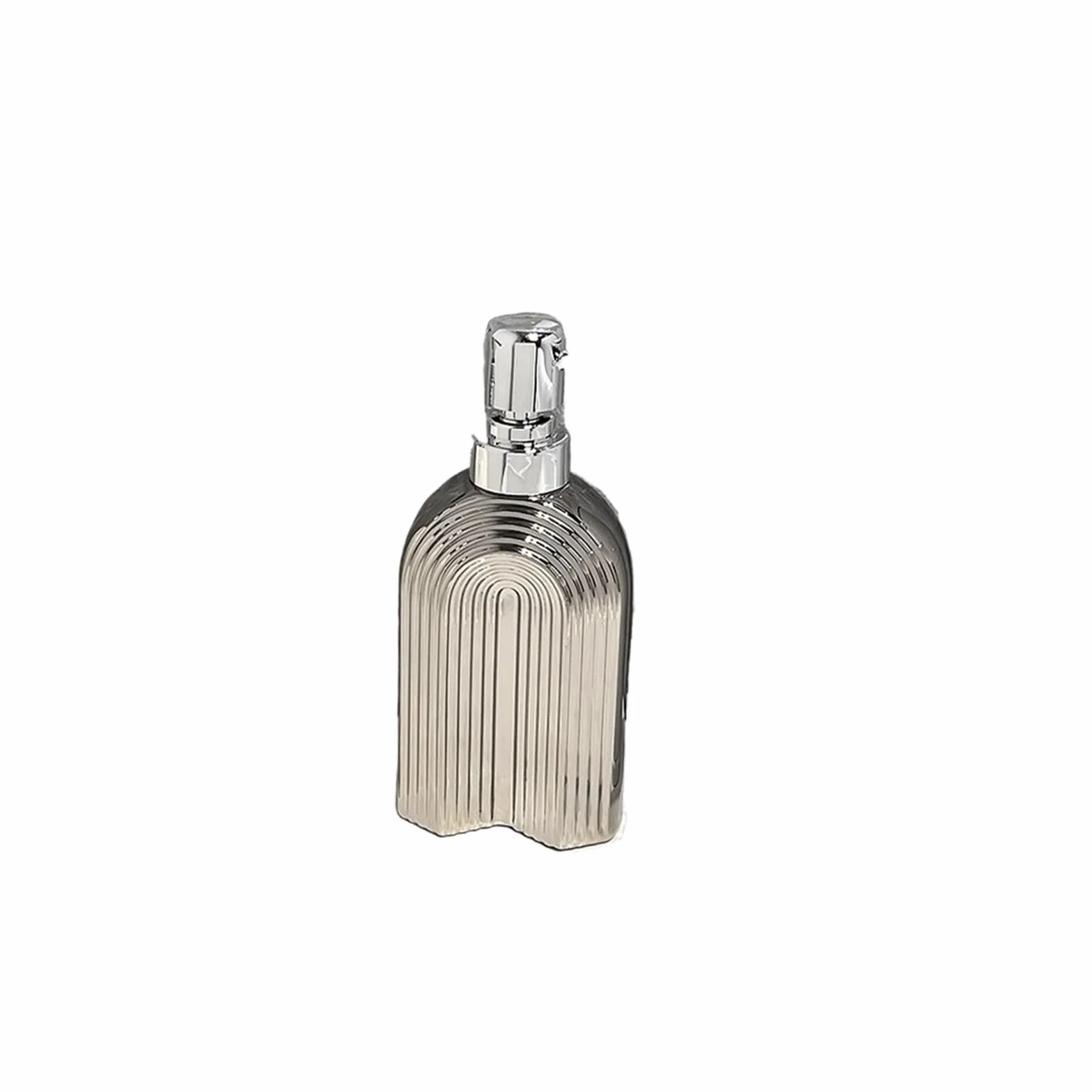 Dispensador de Jabón Botellas de loción, dispensadores jabón Manos y Botellas Gel Ducha cerámica Estilo Lujoso Dosificador de líquido | Silver