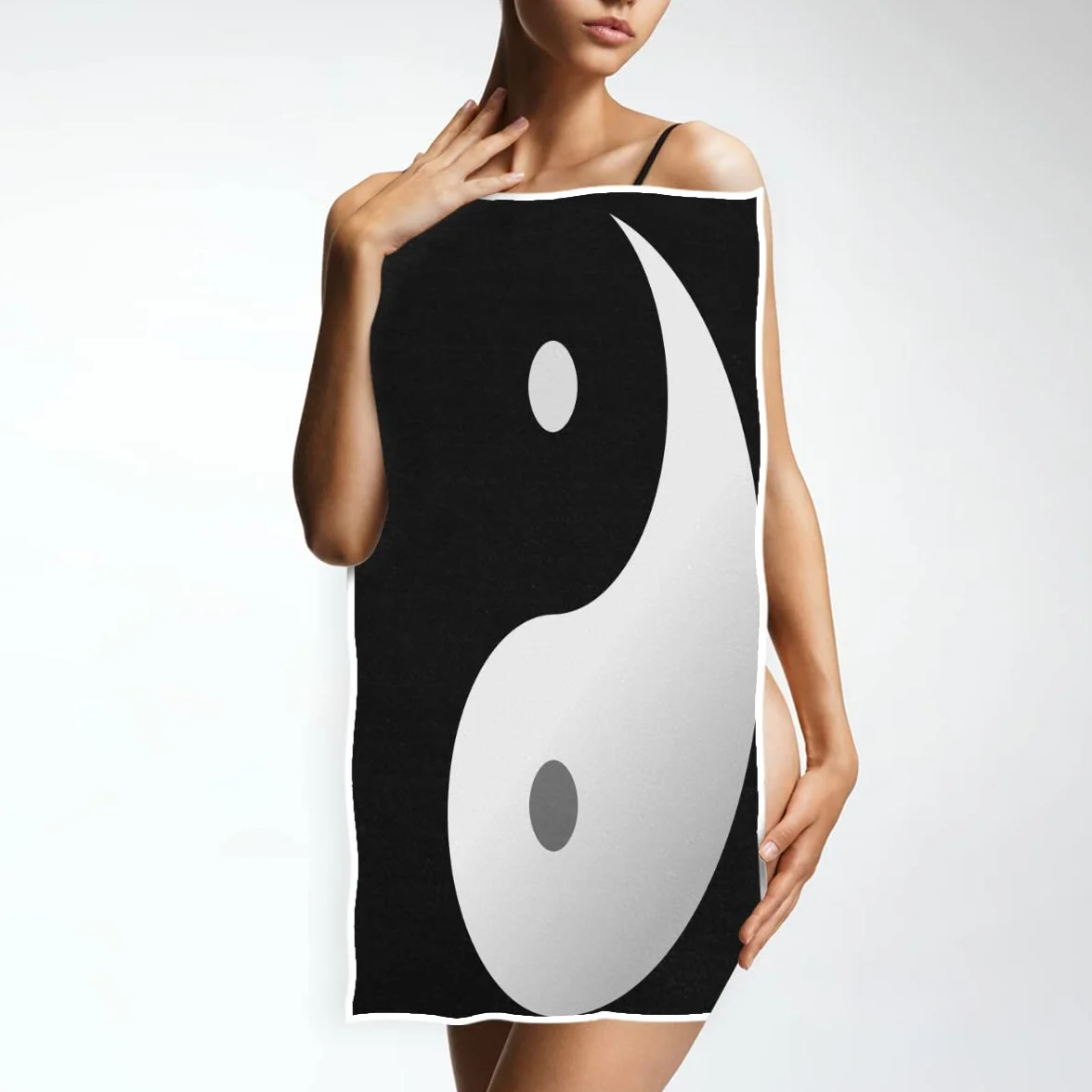 Toalla de algodón Yin Yang para dedos 30 x 15 pulgadas absorbente suave