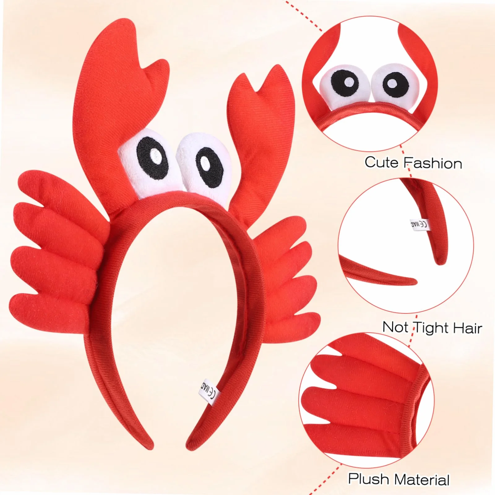 Zerodeko Diadema De Cangrejo Grande Para Niñas Accesorios De Cosplay Diademas Divertidas Para Fiestas Diseño Y Ligero Para Fotos Y Celebraciones 2 Piezas X 5