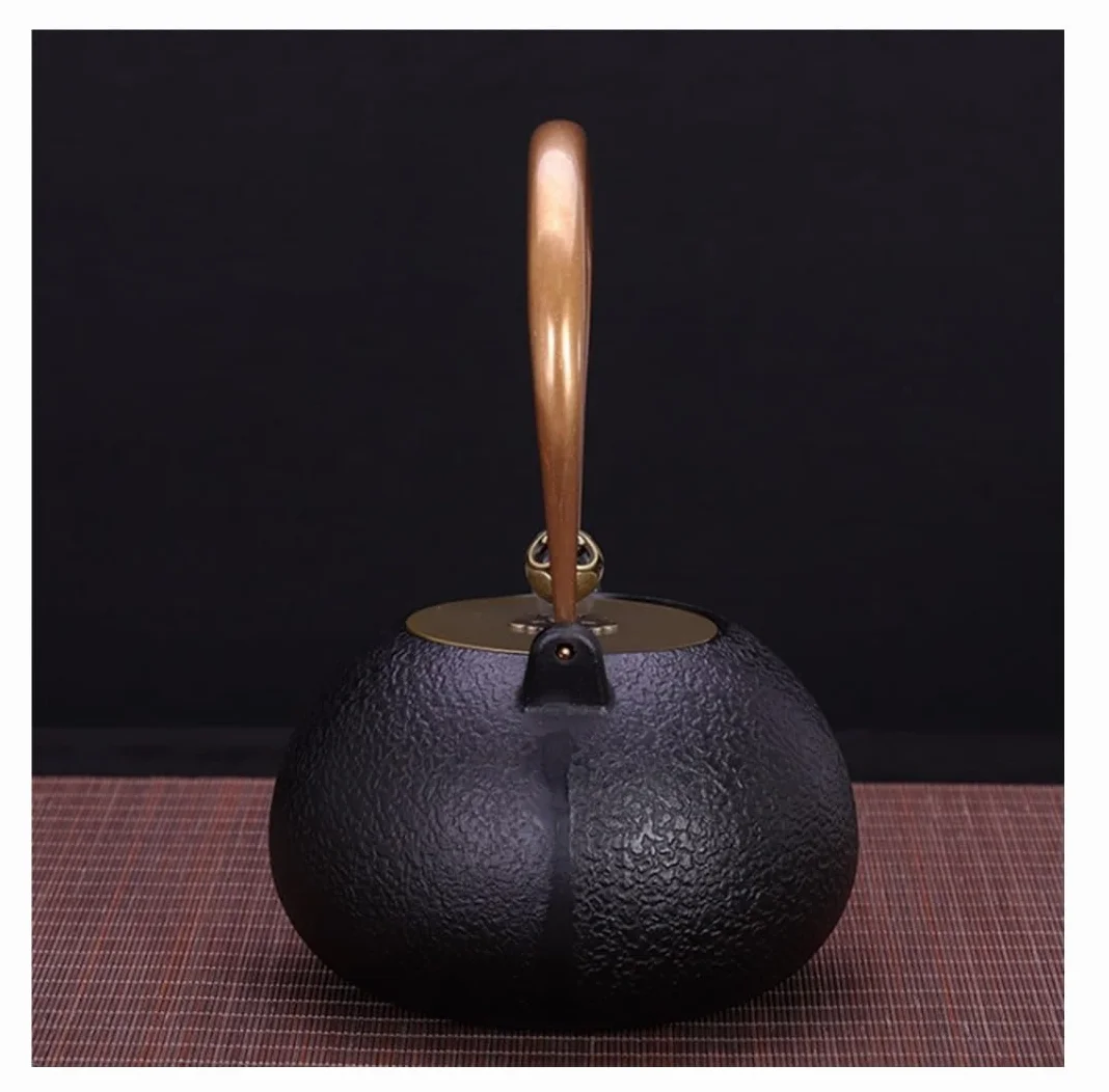 Tetera de hierro fundido, tetera de hierro fundido, tetera japonesa, tetera china de hierro fundido, gran capacidad, 40 oz - 1200 ml, tetera de hierro fundido apta for estufa, tetera de hierro fundido