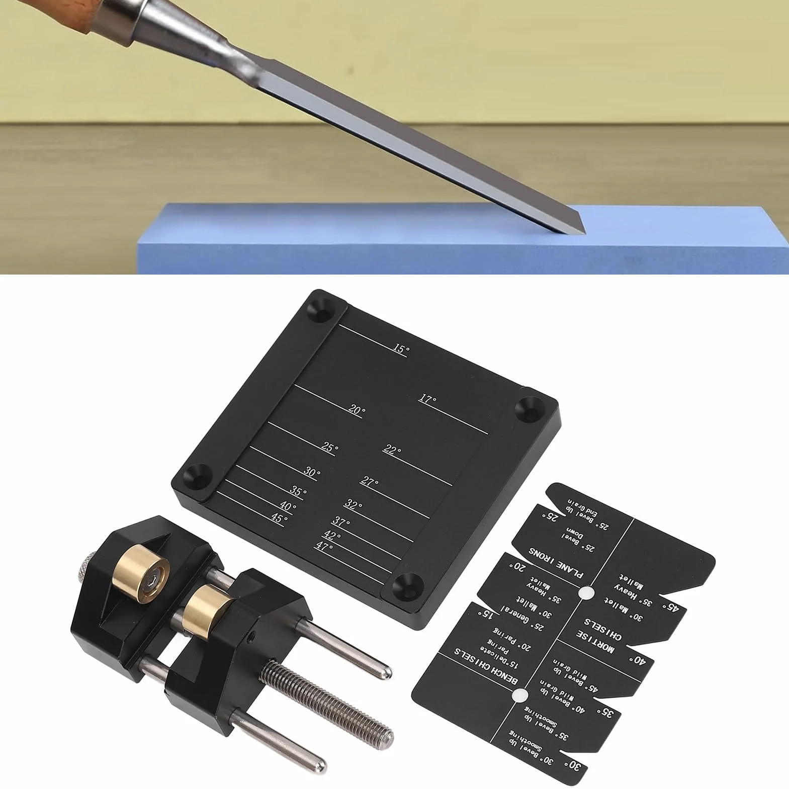 de Guía de Afilado para el Trabajo de Madera, Kit de Plantilla de Afilado de Tijeras de Aleación de aluminio, Afilador de Tijeras de Madera Ajustable, Tijeras de Pinza 5/32