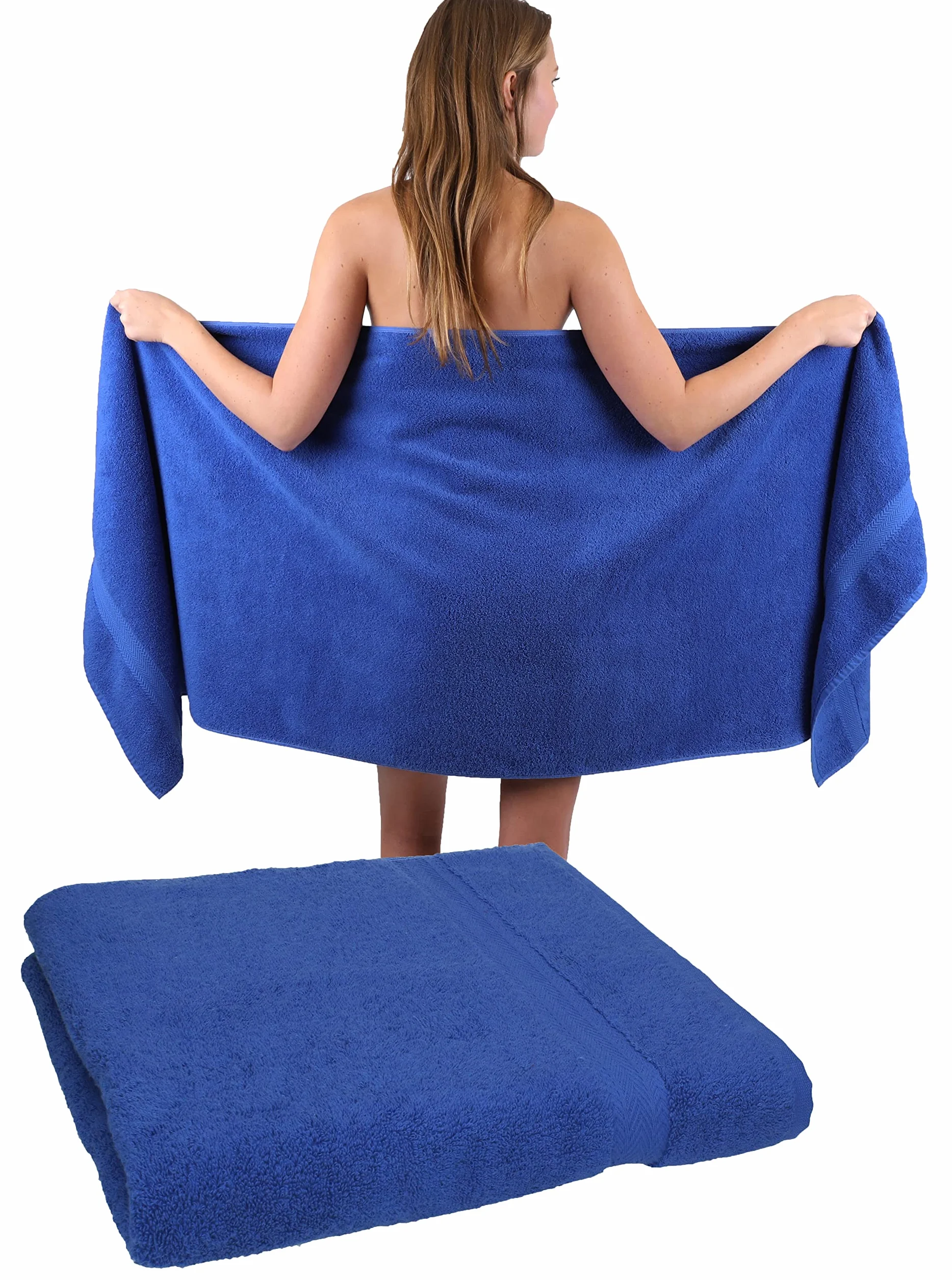 Betz Premium Juego de 2 Piezas de Toallas de Sauna 100% algodón XXL Toalla de baño 70x200 cm - Azul