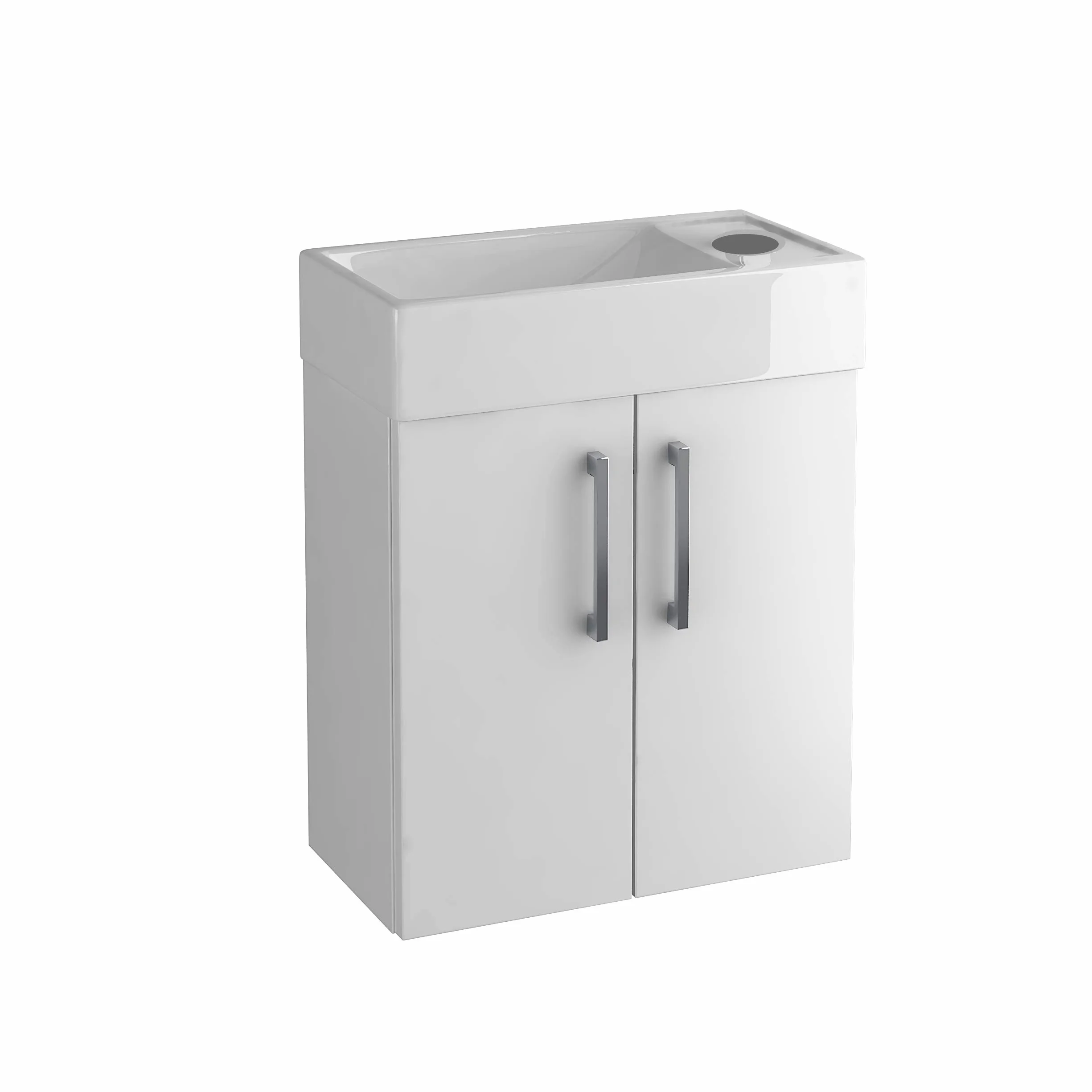 Mueble de Lavabo Blanco con Lavabo Cerámico 40 x 22 cm Izquierda/Derecha