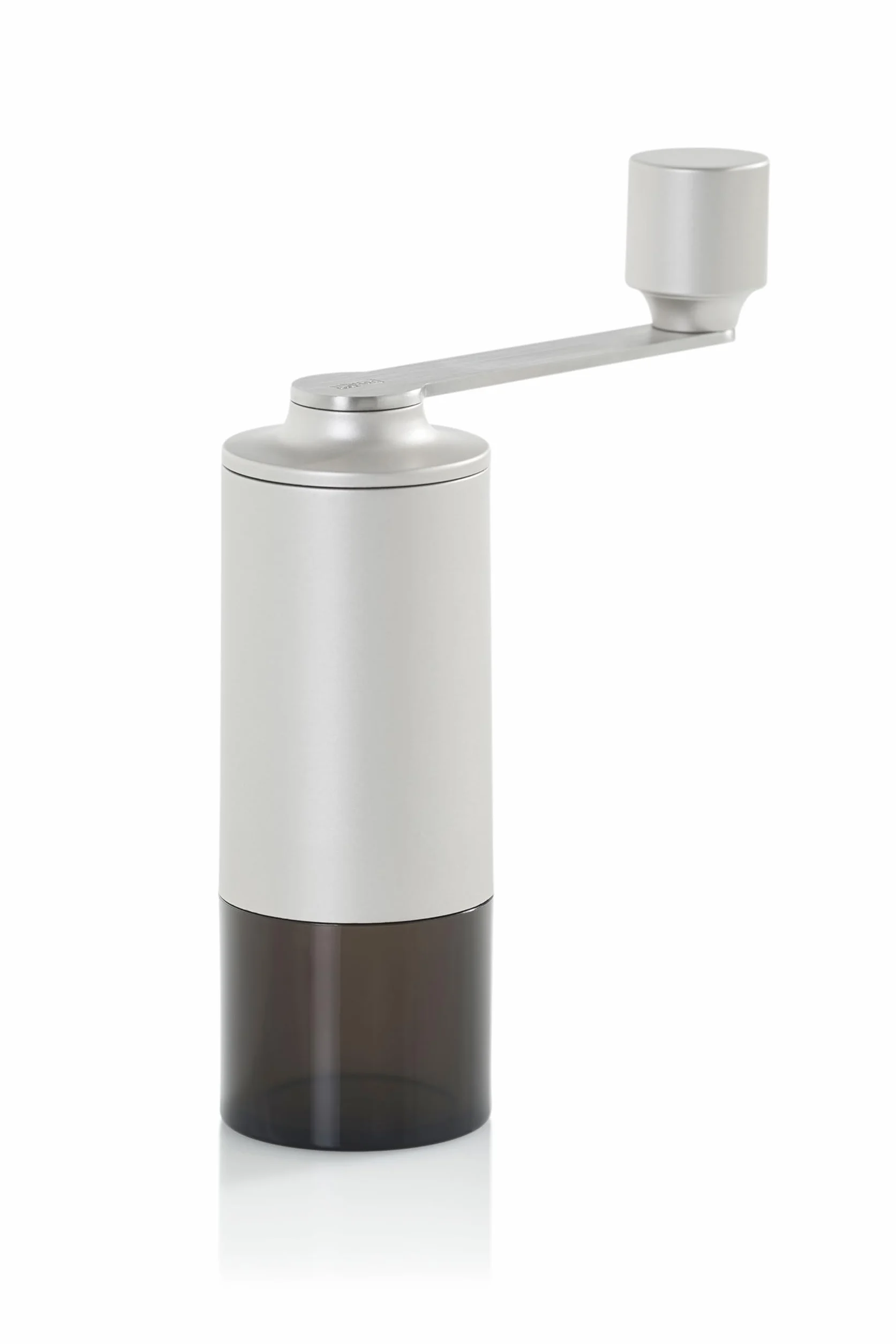 AdHoc Moro - Molinillo de café manual, molinillo de cerámica con grosor ajustable, fácil de rellenar, moderno y compacto, gris claro