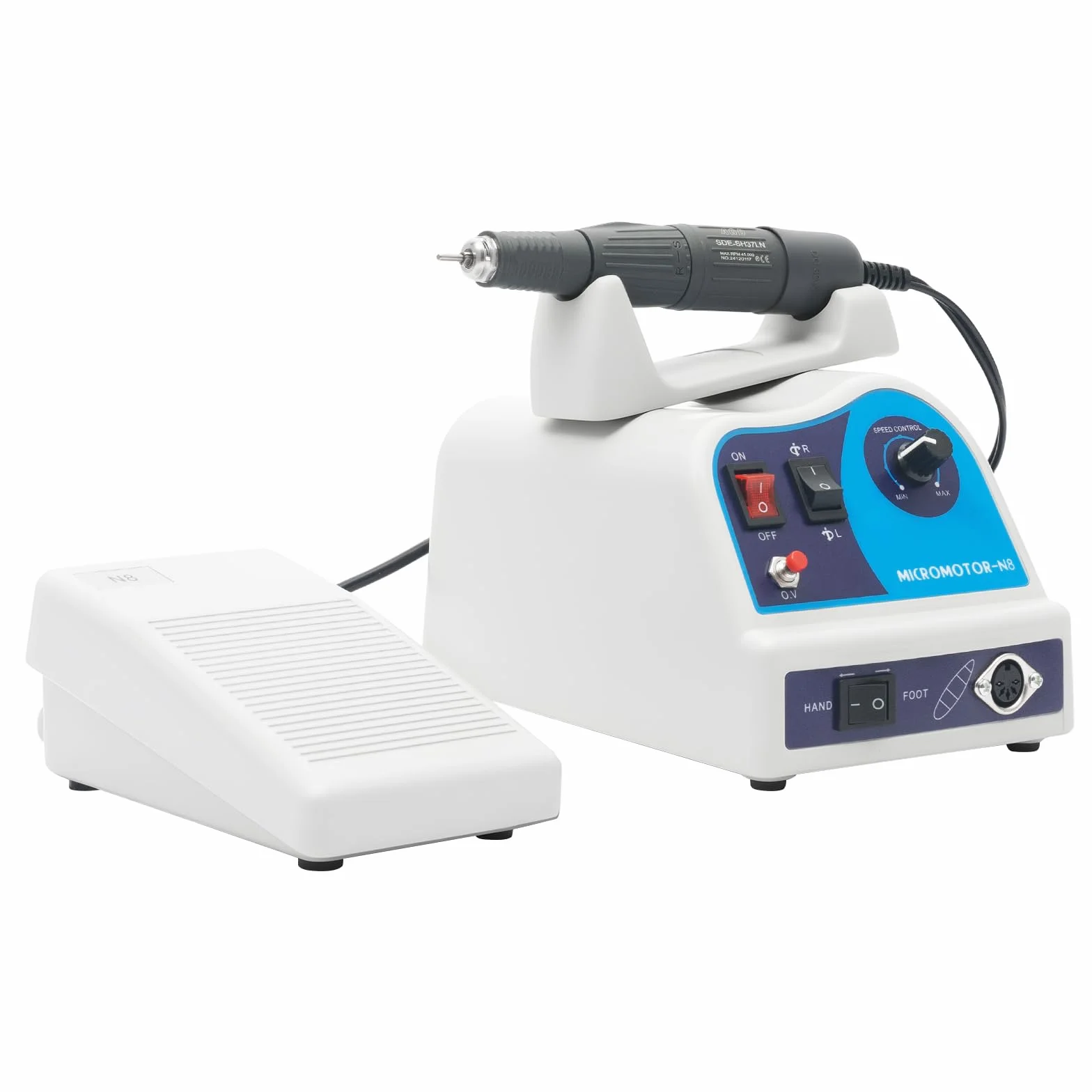 Pulidora eléctrica de alto rendimiento, unidad de pulido eléctrico de laboratorio dental, 0-45000 rpm, 18 x 13 x 12 cm, lijadora eléctrica dental