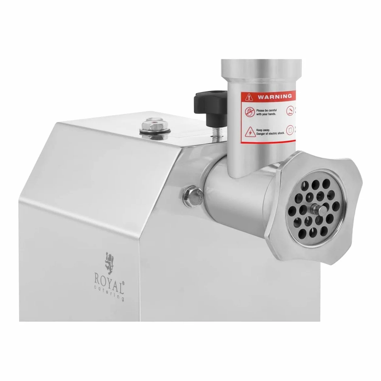 Royal Catering RCFW 70-600ECO Picadora de Carne Eléctrica Profesional (70 kg/h, 600 W, Marcha Retrógrada, Orificios de 5/7 mm, Acero Inoxidable) ECO