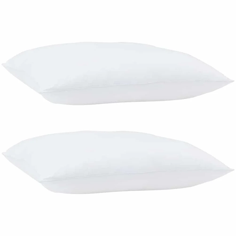2 almohadas blancas 41 x 41 x 20 cm algodón poliéster almohada dormir almohada transpirable lavable ergonómico apoyo para el vientre, espalda y de lado con relleno de poliéster ligero