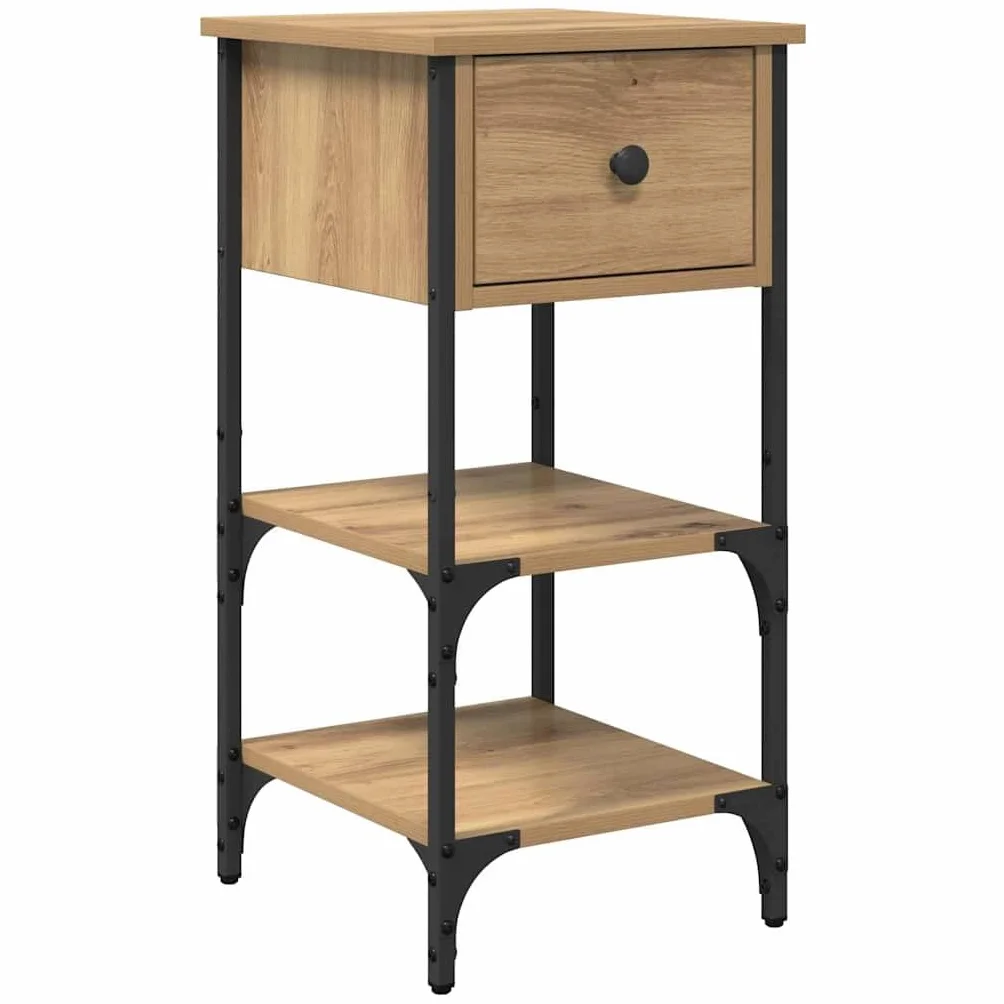 Mesita de noche marrón 33,5 x 36 x 70 cm, madera maciza renovada, mesita de noche para dormitorio, moderna para salón, dormitorio, estudio, habitación de invitados, A2
