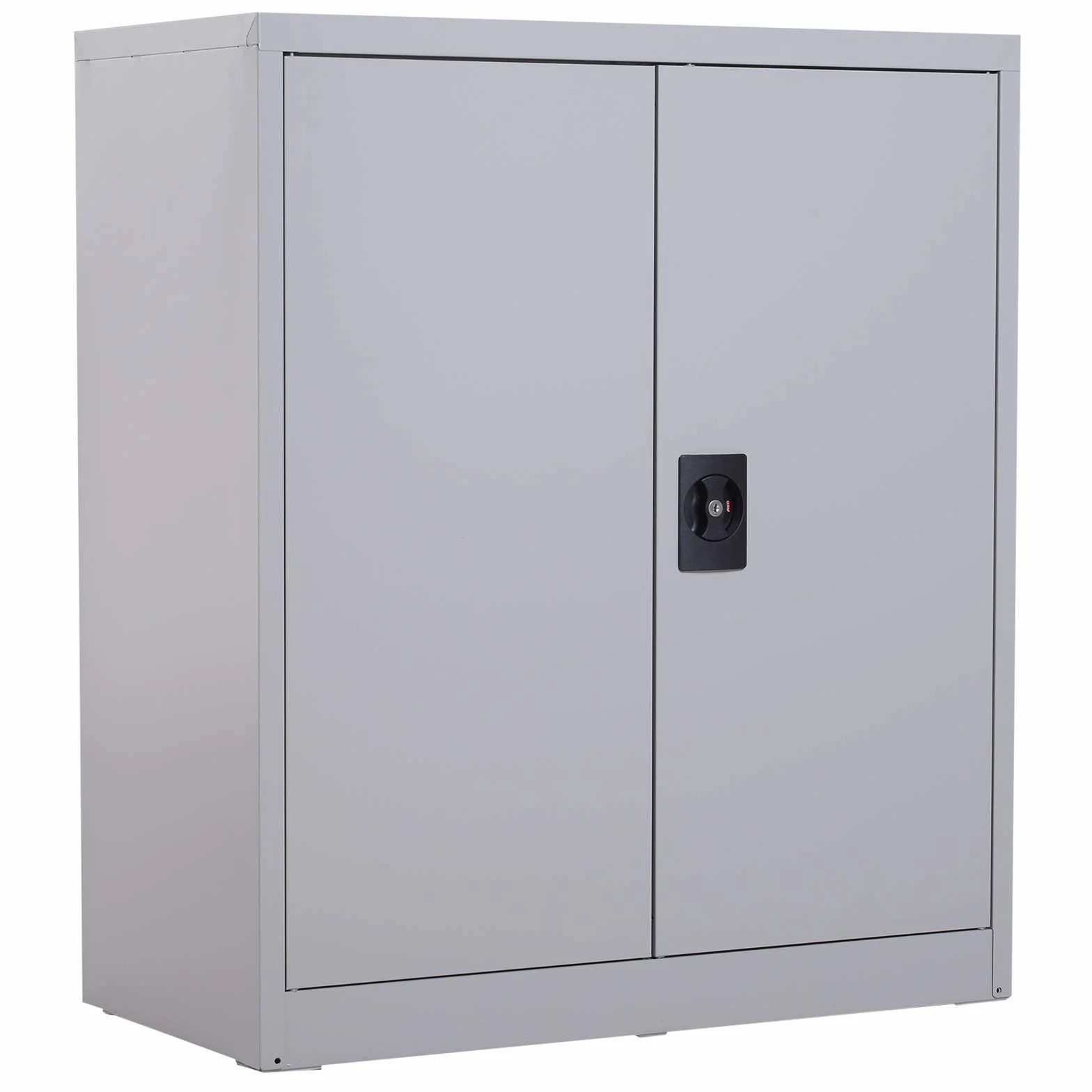 Vinsetto Armario Archivador Metálico con 2 Puertas y Cerradura, Archivador de Oficina con Estante Regulable, Armario Metálico para Estudio y Sala de Estar, 80x40x92,5 cm Gris