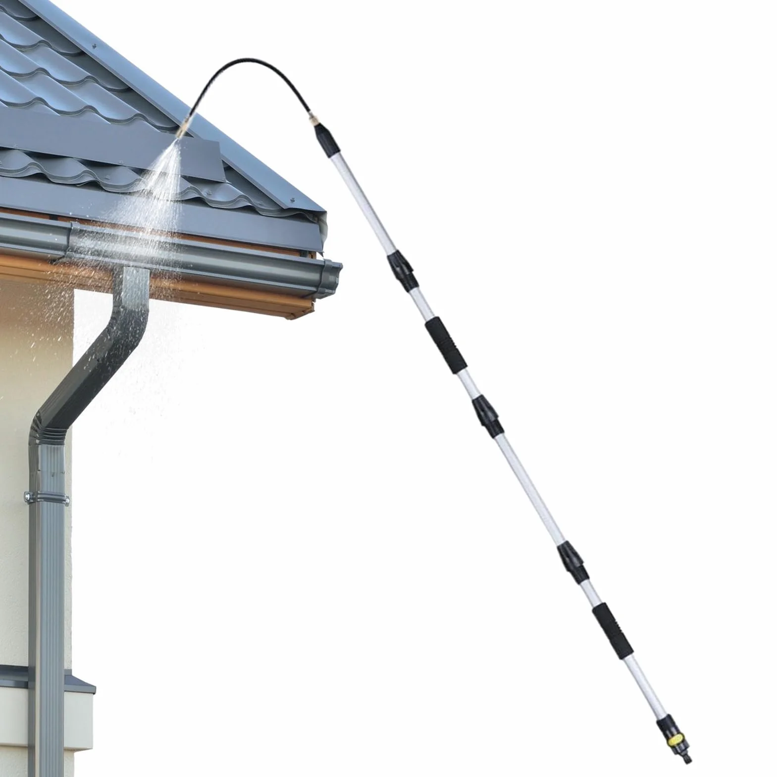 Limpiador De Canalones Varilla De Limpieza Telescópica Ajustable De 18 | Varilla De Extensión Para Tejados Para Casa Hojas Residuos Ramitas Piscina