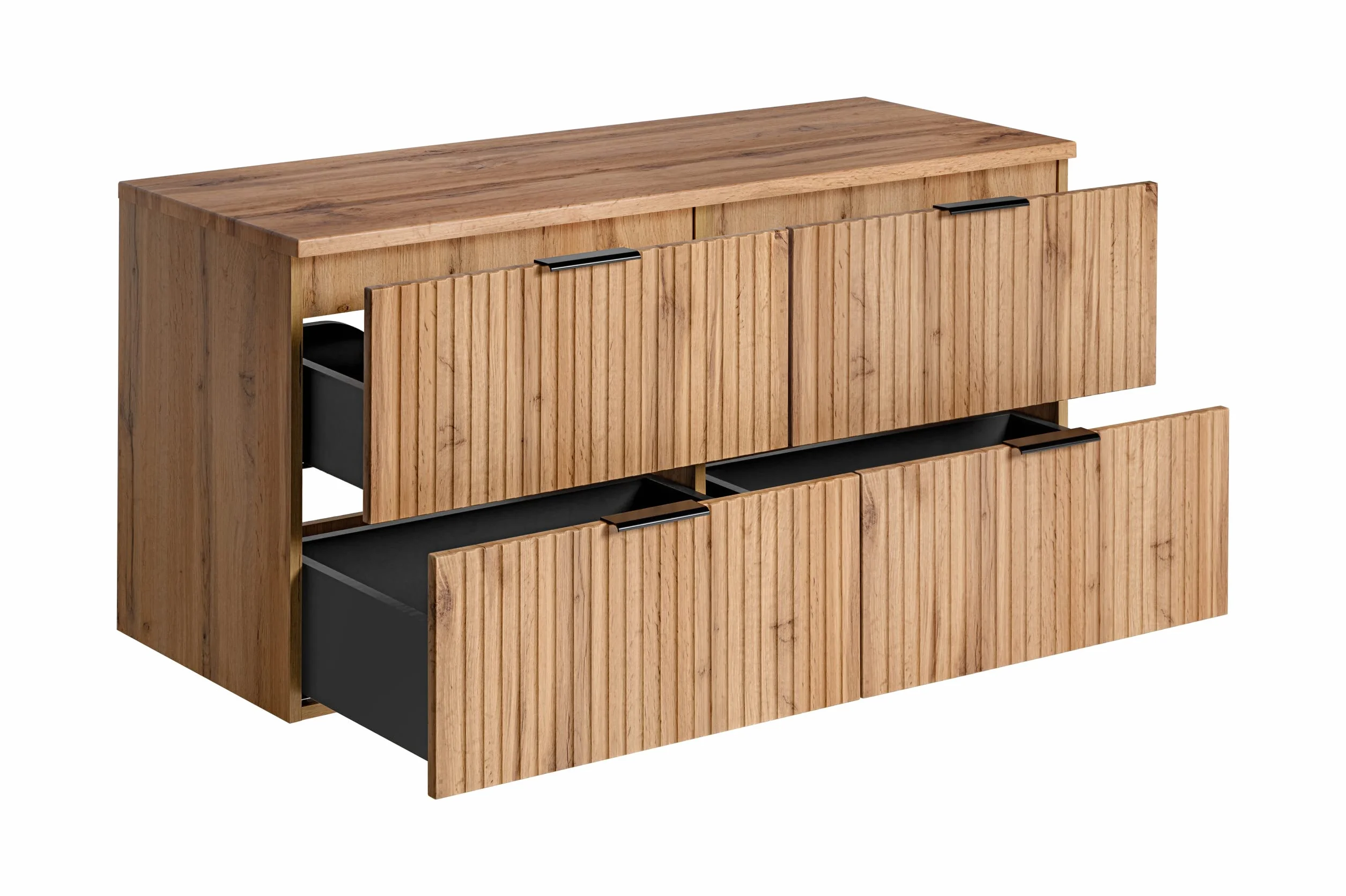 PIASKI Mueble de Lavabo Doble 120 cm ADEL Oak, Con Encimera o Empotrado, Colgante, Para Baño (Con Encimera)