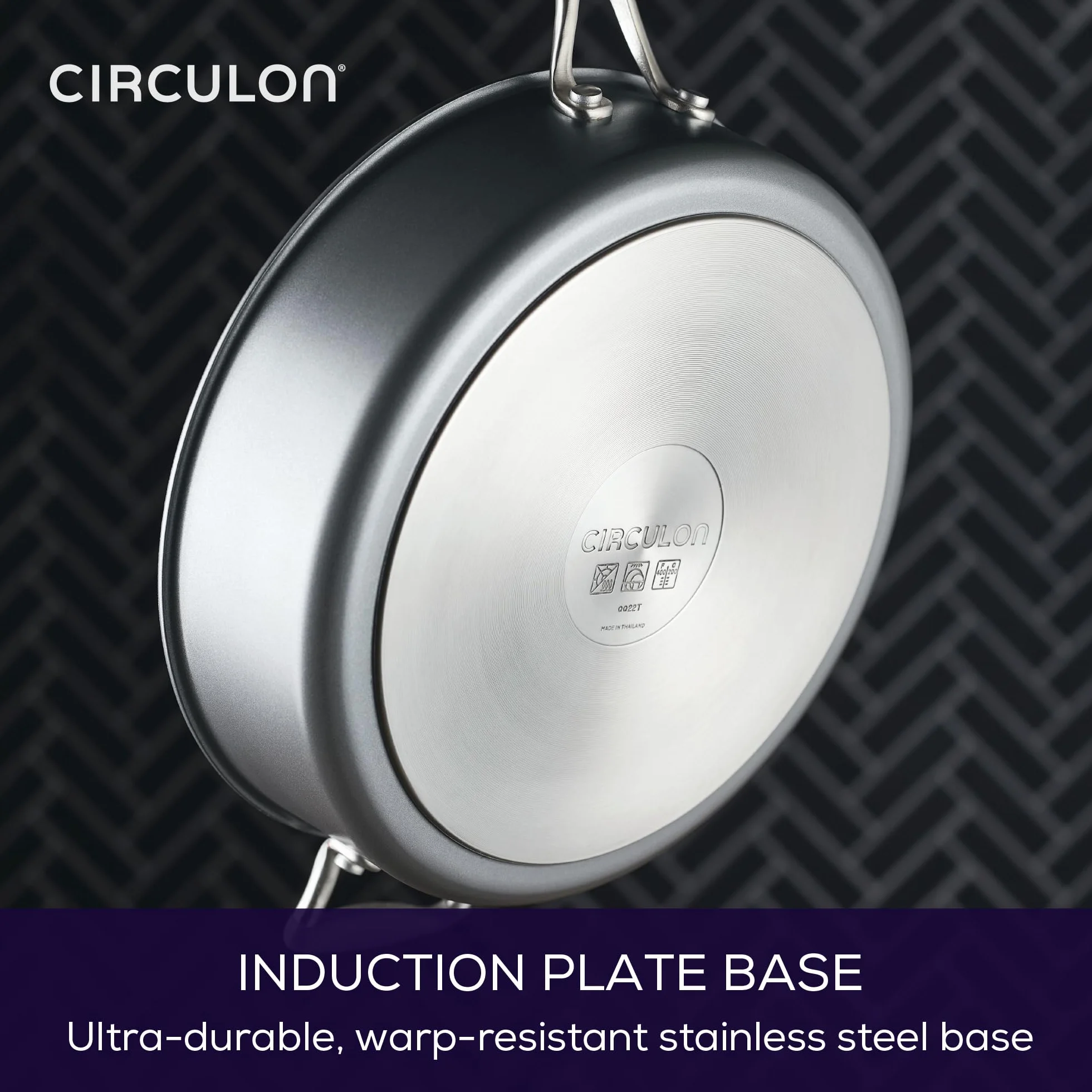 Circulon Scratch Defense - Sartén antiadherente con tapa de 28 cm, 4,7 L, antiadherente, utensilios de cocina antiadherentes, aptos para lavavajillas y horno, acabado de peltre de grafito