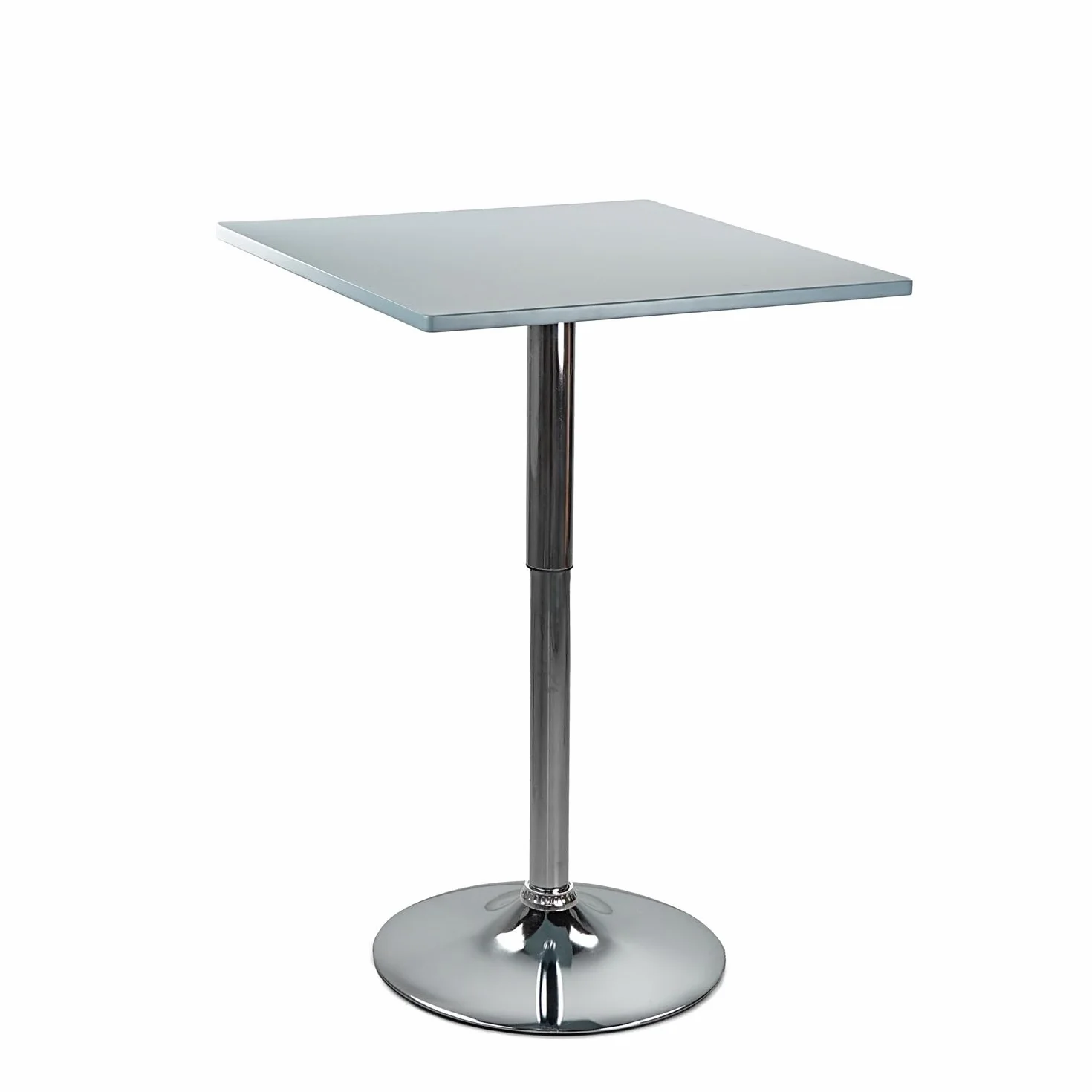 Brigros WeHome - Mesa de Bar, Mesa Alta, Mesa de salón Ajustable en Altura, Mesa Cuadrada o Mesa Redonda, Mesa de Cocina (Gris, Cuadrado)