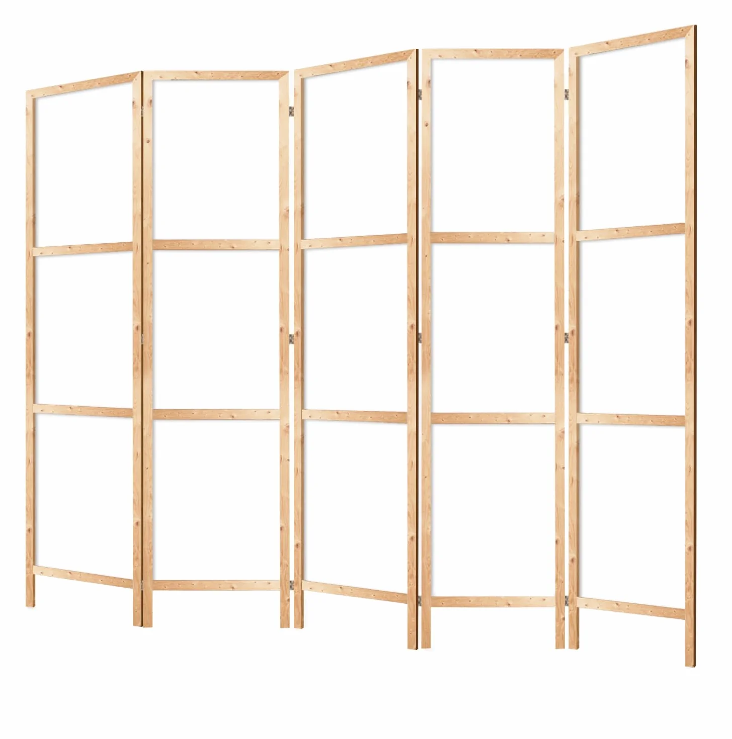 Biombo Separador de Ambientes Unilateral - en Estilo Japonés - Biombos Separadores de 5 Paneles - Biombos Decorativos para Divisor Ambientes - sin Motivo - 225x172cm