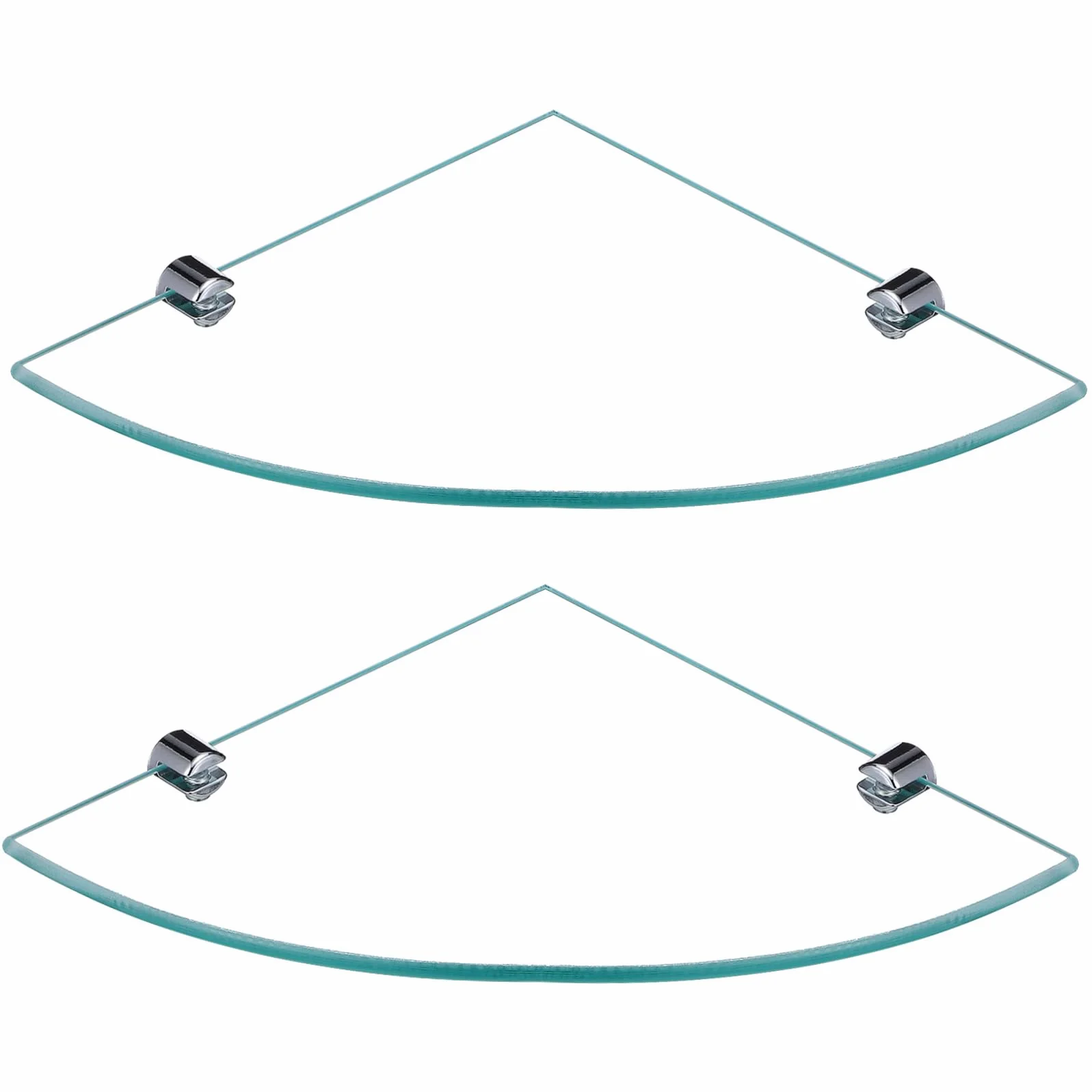 Cabilock Esquinero Baño de Vidrio, Estante de Esquina Triangular para Baño, 2 Unidades, Montaje en Pared, Organizador Moderno para Ducha