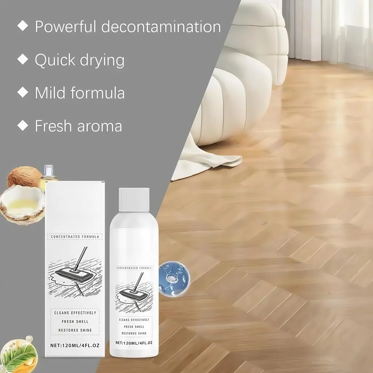 Soluciones de limpieza de pisos Jabón for trapeador for limpieza de pisos Líquido de limpieza de trapeador perfumado Jabón for trapeador perfumado Limpiador doméstico 120 ml