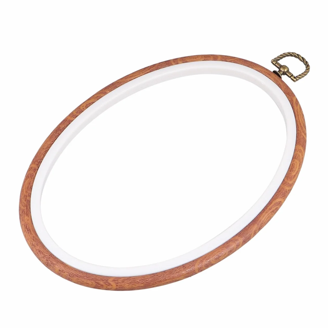 DOITOOL Bastidor de Bordado Elíptico 18x25cm 3 Piezas de Pp Marrón Base para Proyectos de Manualidades y Decoración de Bodas, Adecuado para Principiantes en Bordado