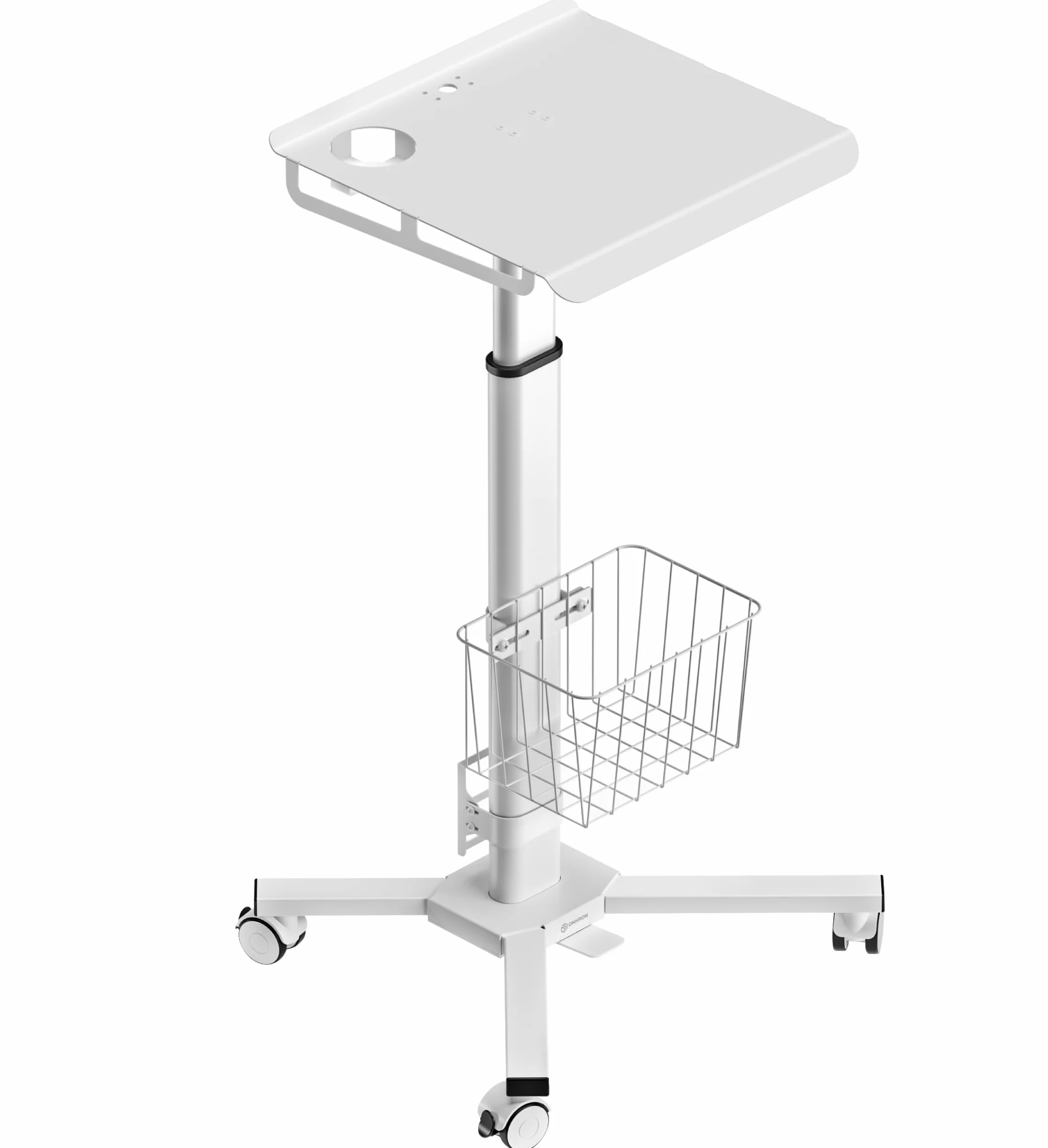 ONKRON Mesa Auxiliar con Ruedas, Mesa para Ordenador 755-1150 mm, Carga hasta 30 kg, Escritorio Regulable, Ajustable y Portátil, Universal para Oficina o Casa, en Color Blanco, LMG30-W