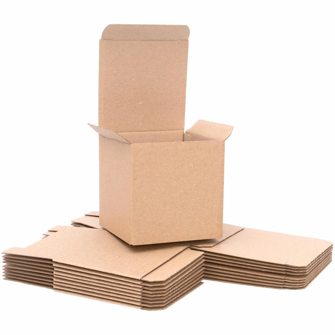 verpacking cajas de regalo marrón [tamaño y cantidad a elegir] pequeñas cajas plegables para regalos, joyas, dulces 100 x 100 x 100 mm 100 unidades