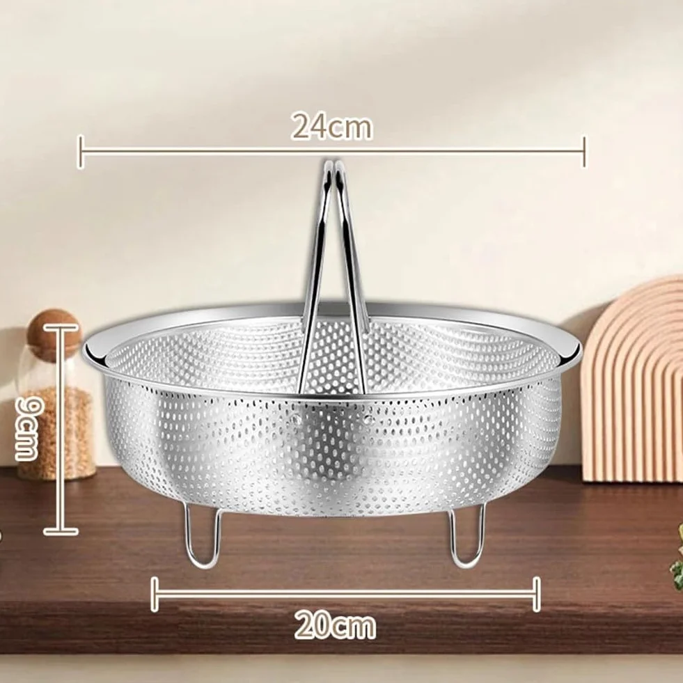 Cesta de vapor de acero inoxidable 304 para olla a presión, 14-24 cm XL