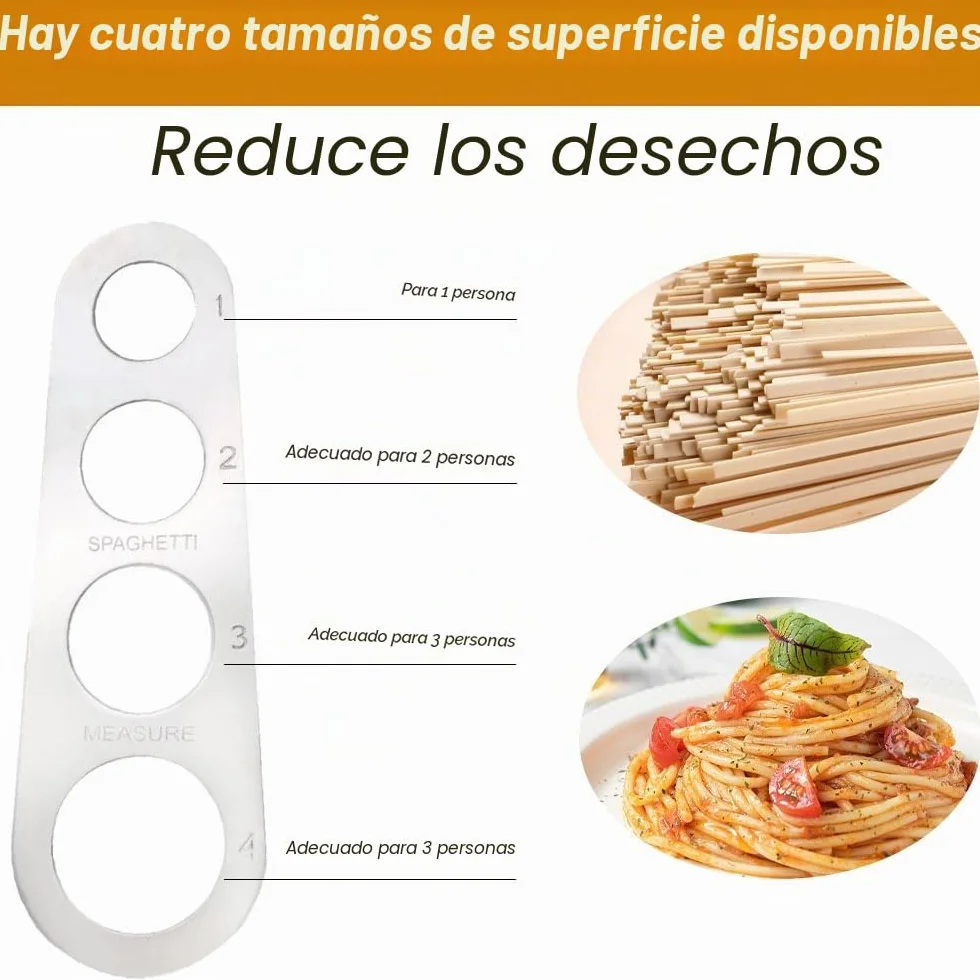 Medidor de Espaguetis Acero Inoxidable 4 Orificios Herramienta de Cocina