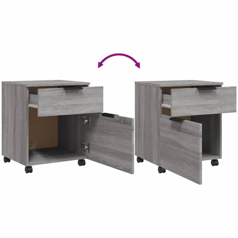 Genérico Archivador Ruedas Madera contrachapada Gris Sonoma 45x38x54 cm,Mobiliario,Armarios y almacenamiento-817136