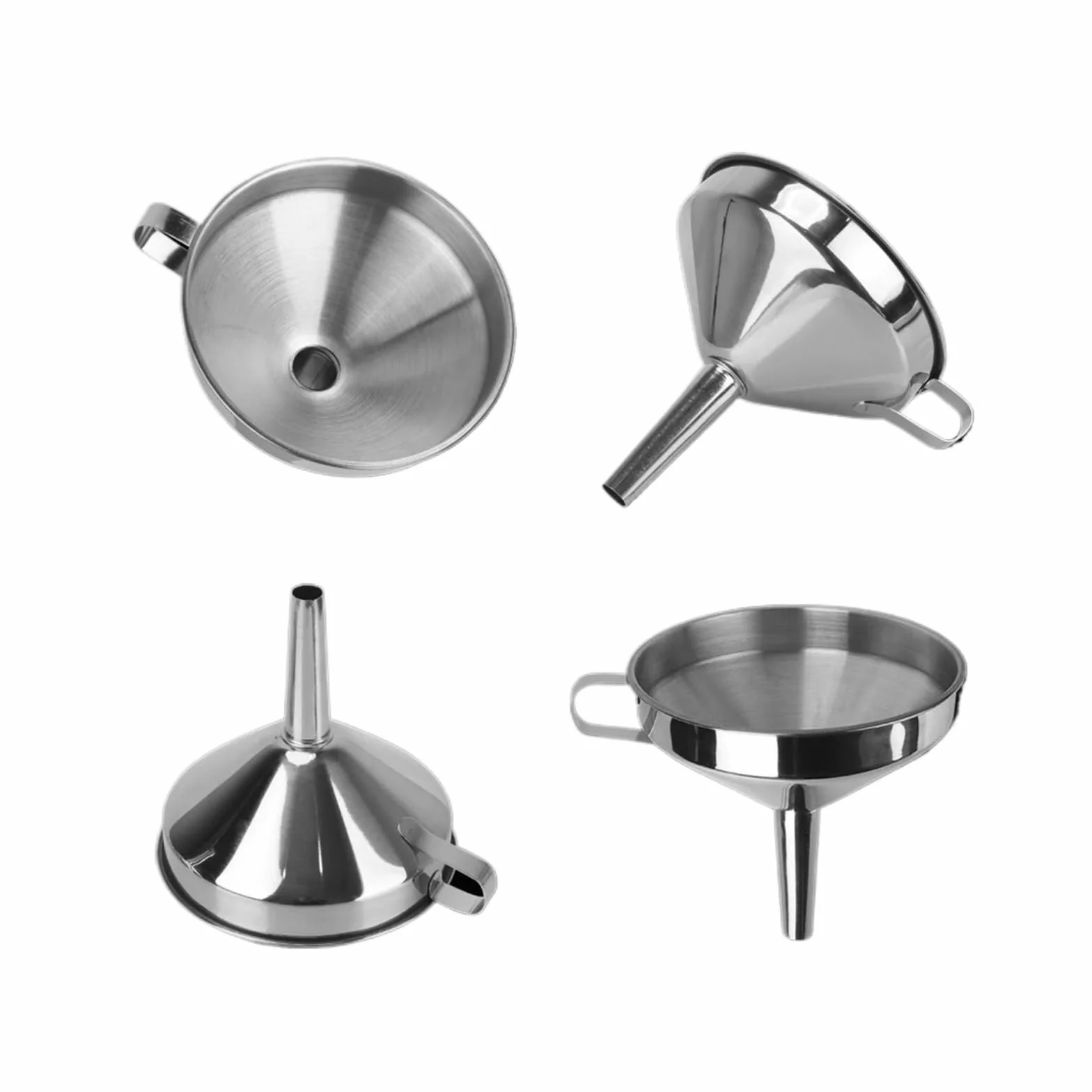 Embudo de petaca Embudo de Cocina con Filtro Desmontable Barra Vino Cerveza Aceite Frasco Embudo Boca Ancha embudos Acero Inoxidable(10CM)