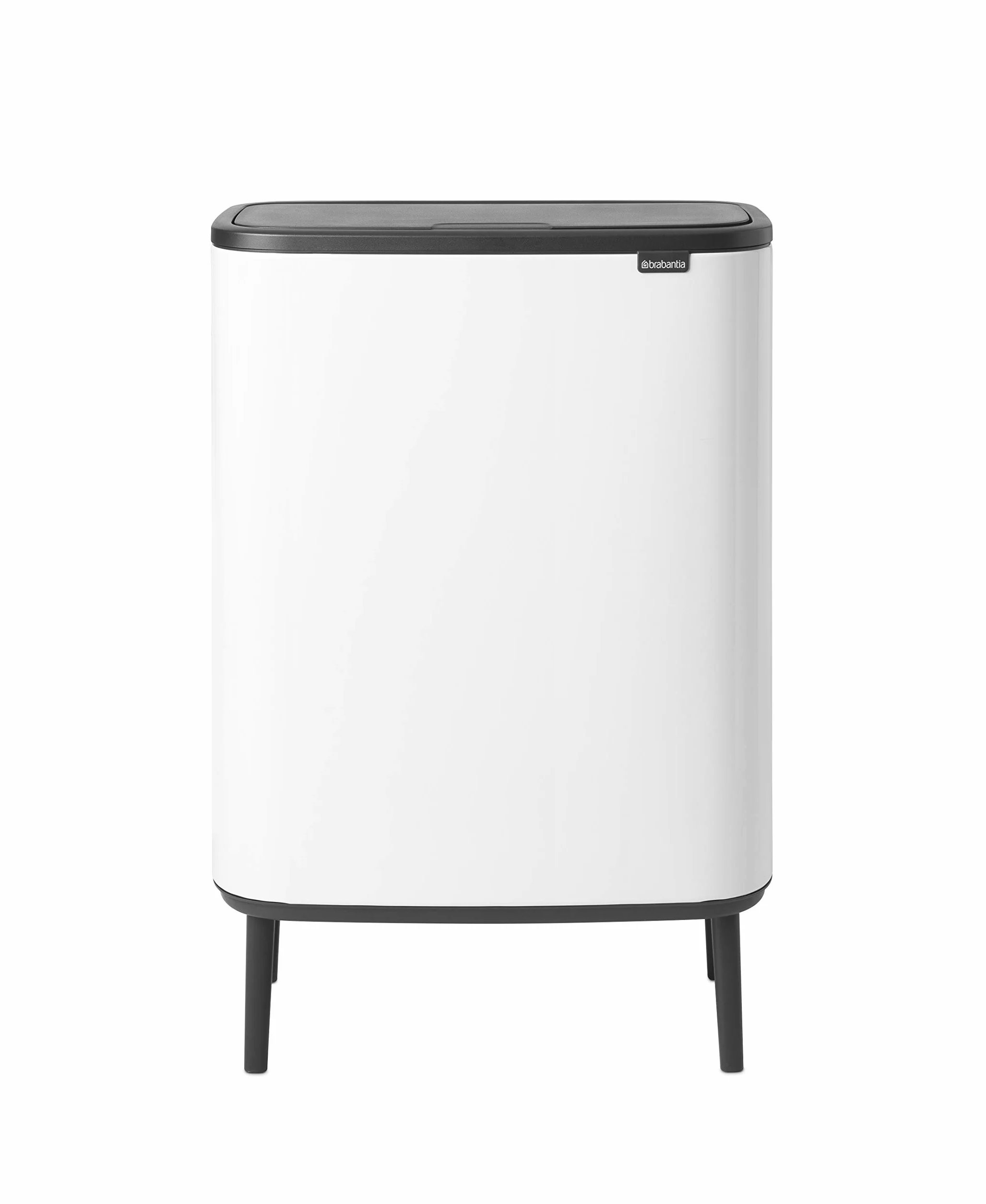 Brabantia Hi Bo Touch mecanismo de apertura con un toque - Cubo de basura con patas 60L, color blanco