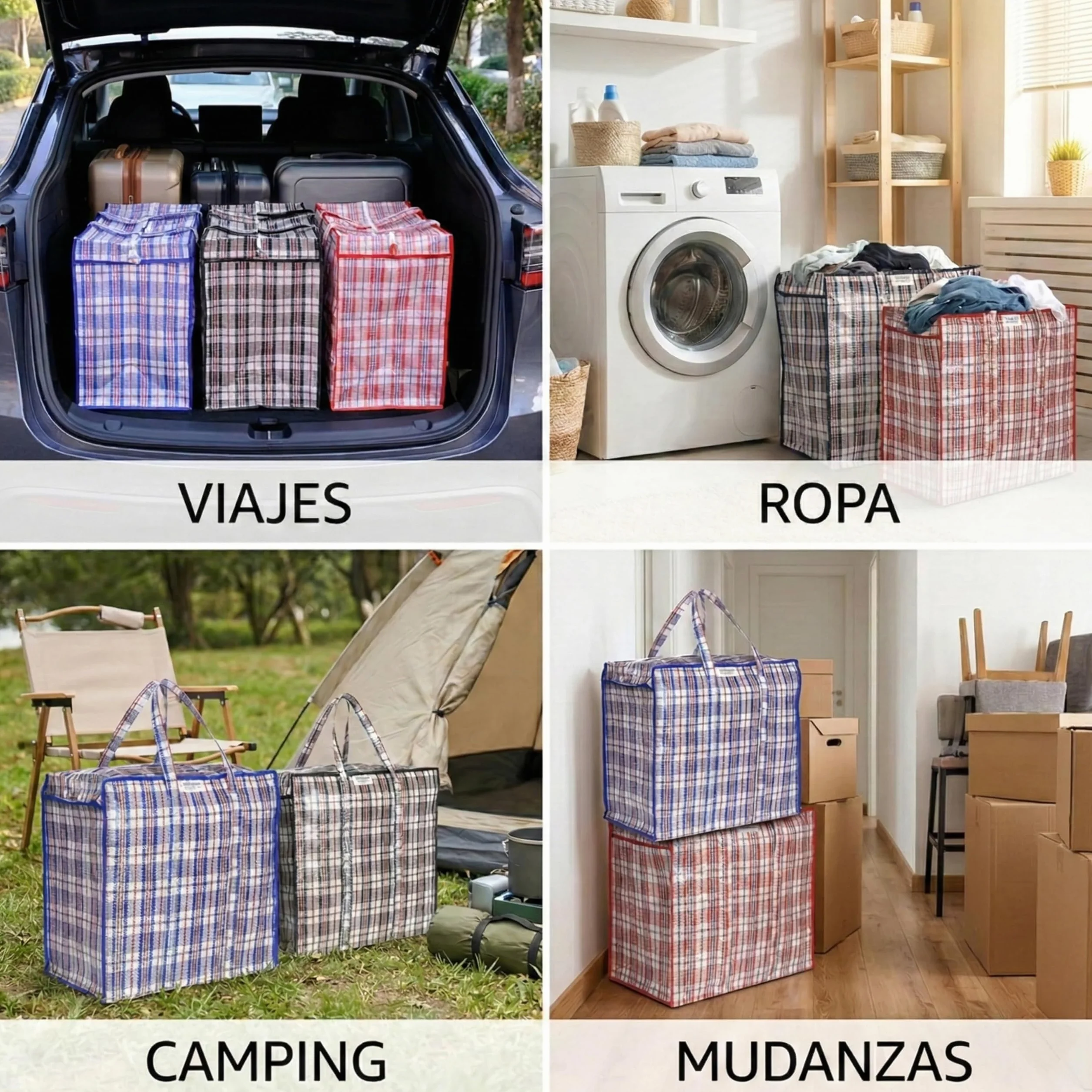 Josephine Osthoff bolsas almacenaje ropa 75L 20kg pack de 6 resistentes al agua