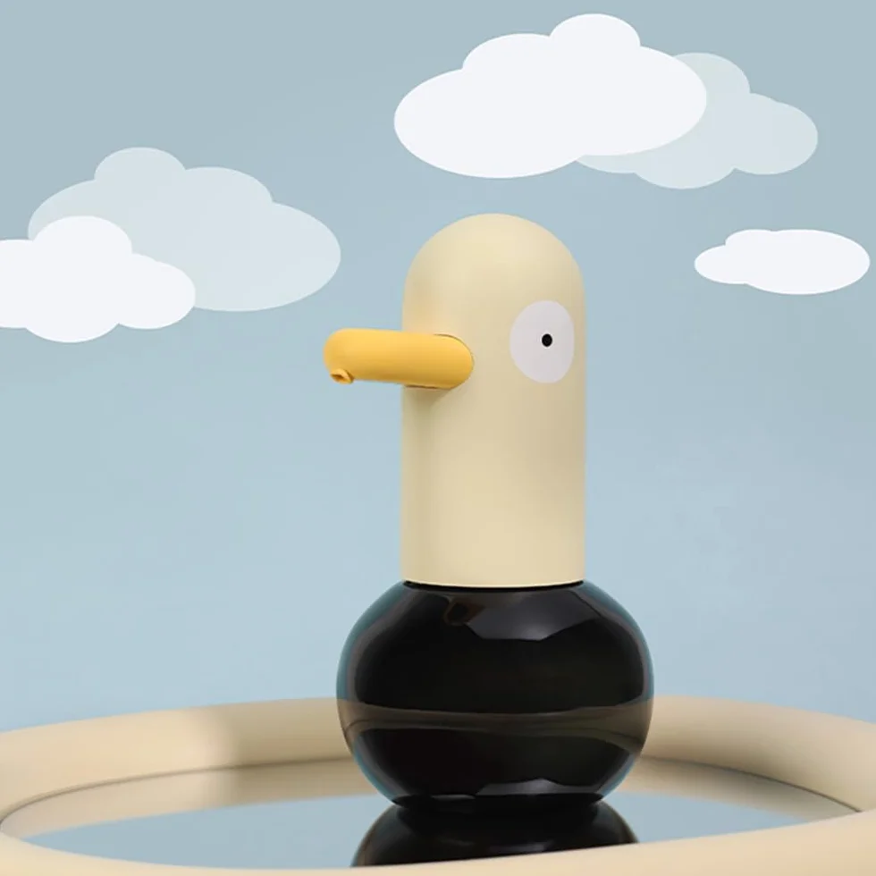 Dispensador automático de jabón para niños, dispensador de jabón de manos espumoso sin contacto, impermeable, recargable por USB, dispensador de champú/jabón manos libres para baño, encimera de