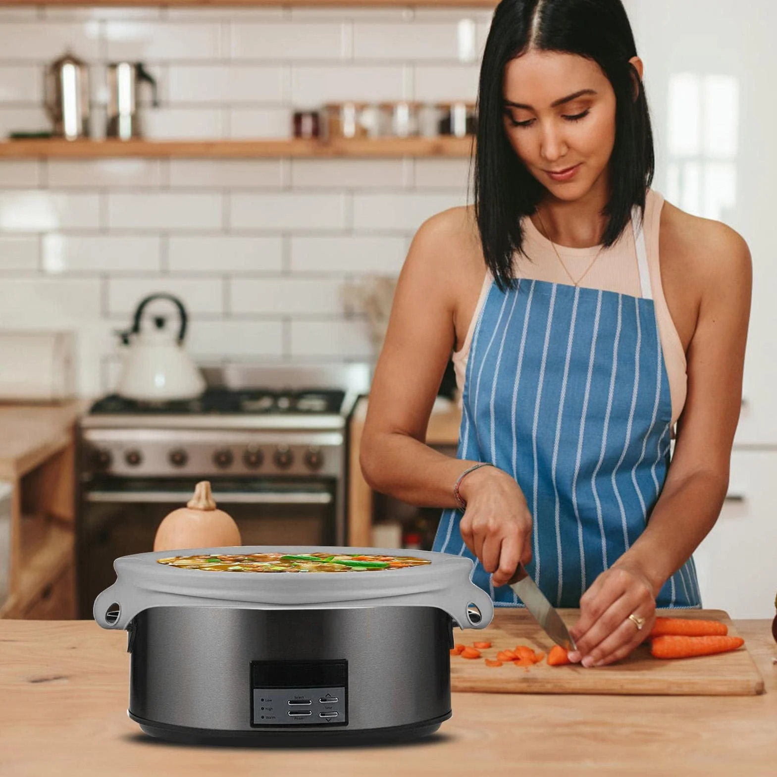 4 plantillas para ollas cocina de silicona antifugas reutilizables calidad alimentaria 6-7QT
