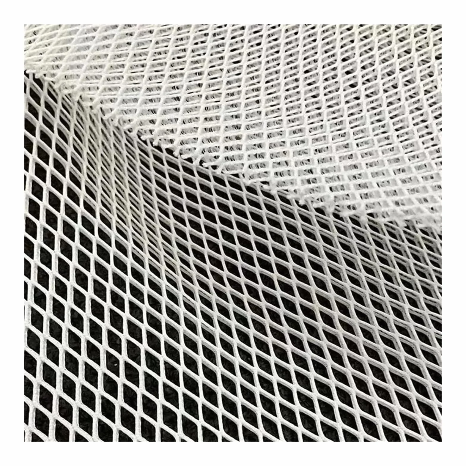 Tejido de malla para costura, Tela de malla capa aire 3D rejilla poliéster, 1 yarda, 140cm, blanca, negra for coser(Black,90cmx140cm)