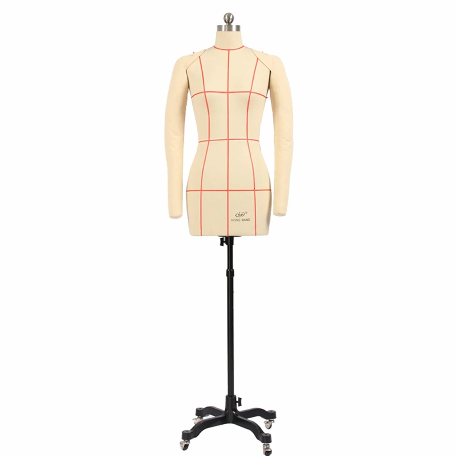 Maniquí femenino con forma de sastre con torso de medio cuerpo que se puede fijar y soporte ajustable para principiantes de costura y costura