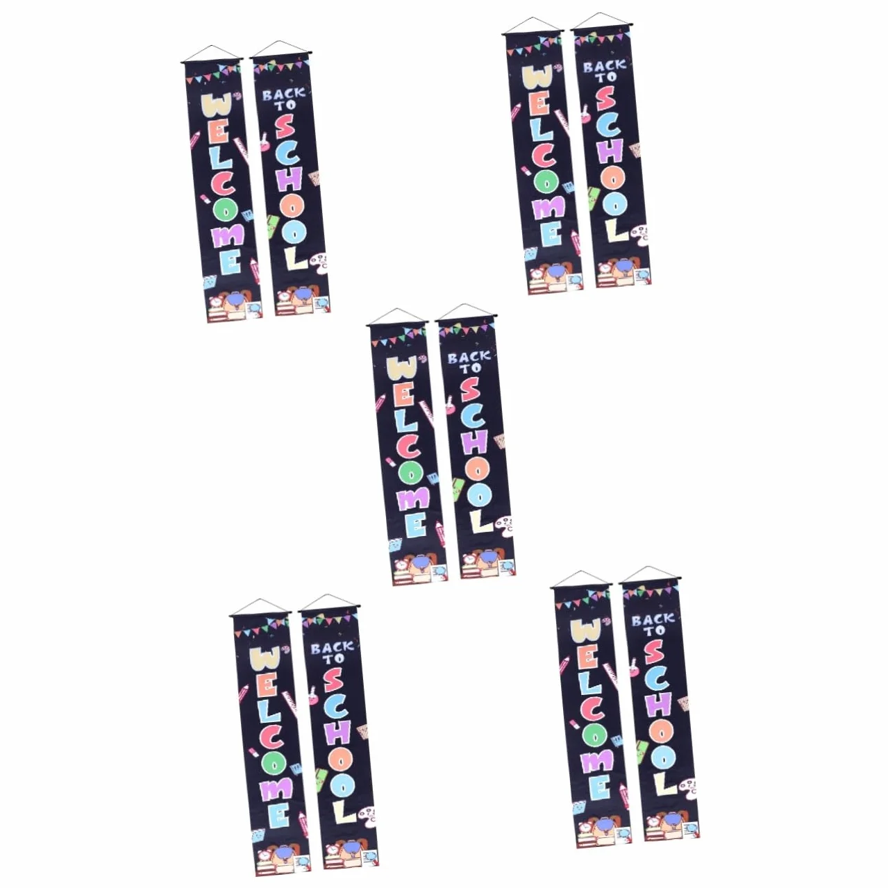 5 Pares De Adornos Fotográficos Para Decoración De Pancartas De Temporada Escolar Pancarta De Bienvenida Para El Primer Día De Clases Coplas Para La Puerta Del Aula Decoración Cabilock