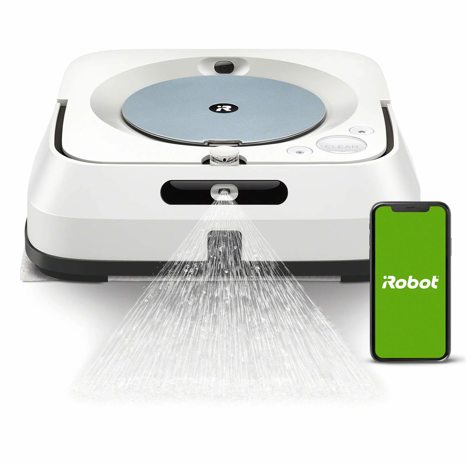 iRobot m613440 Robot fregasuelos con WiFi, Pulverizador a presión y navegación Superior, Blanco, Única