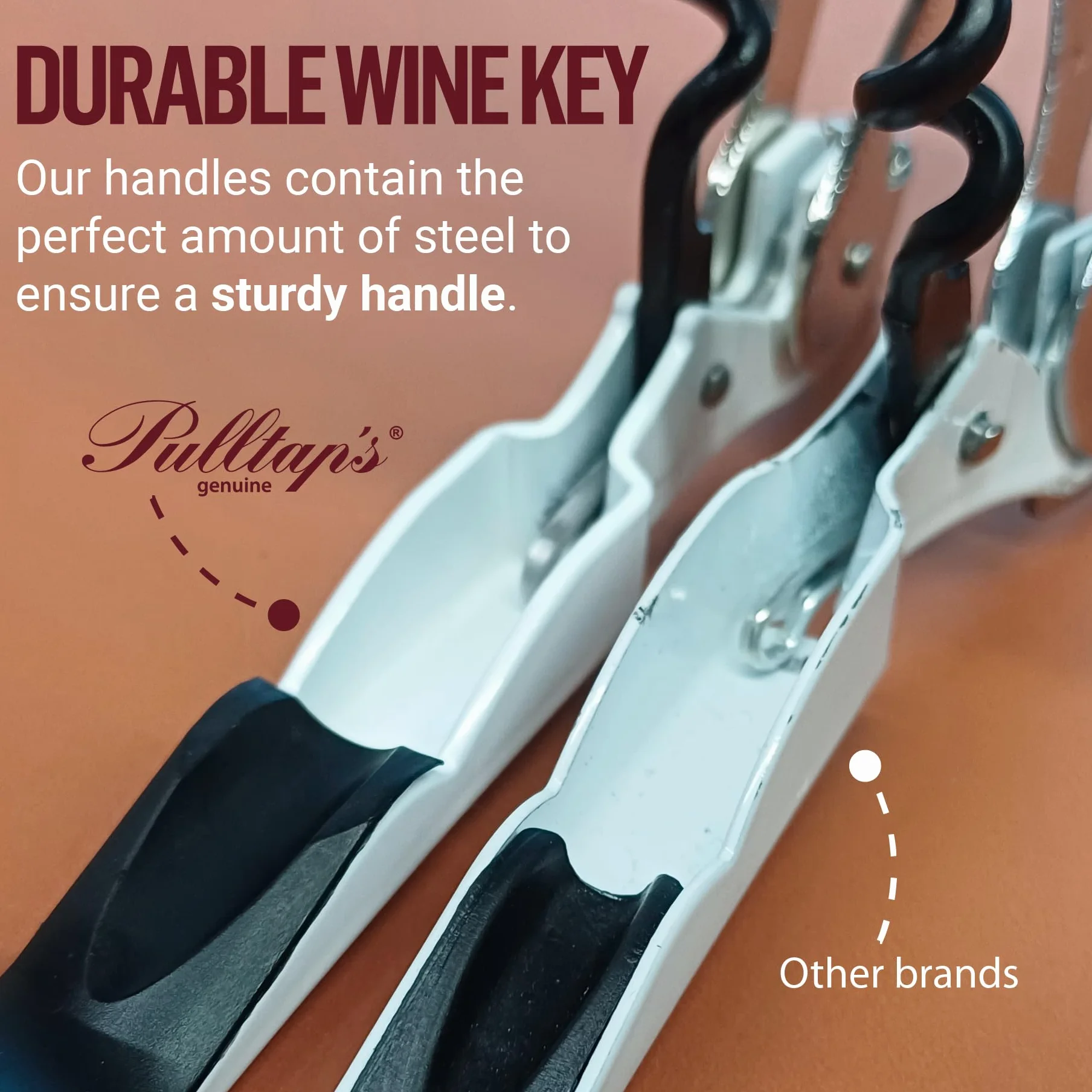 PULLTAP'S GENUINE Abridor de Vino Sacacorchos Profesional Slider 900 Cromado Dorado