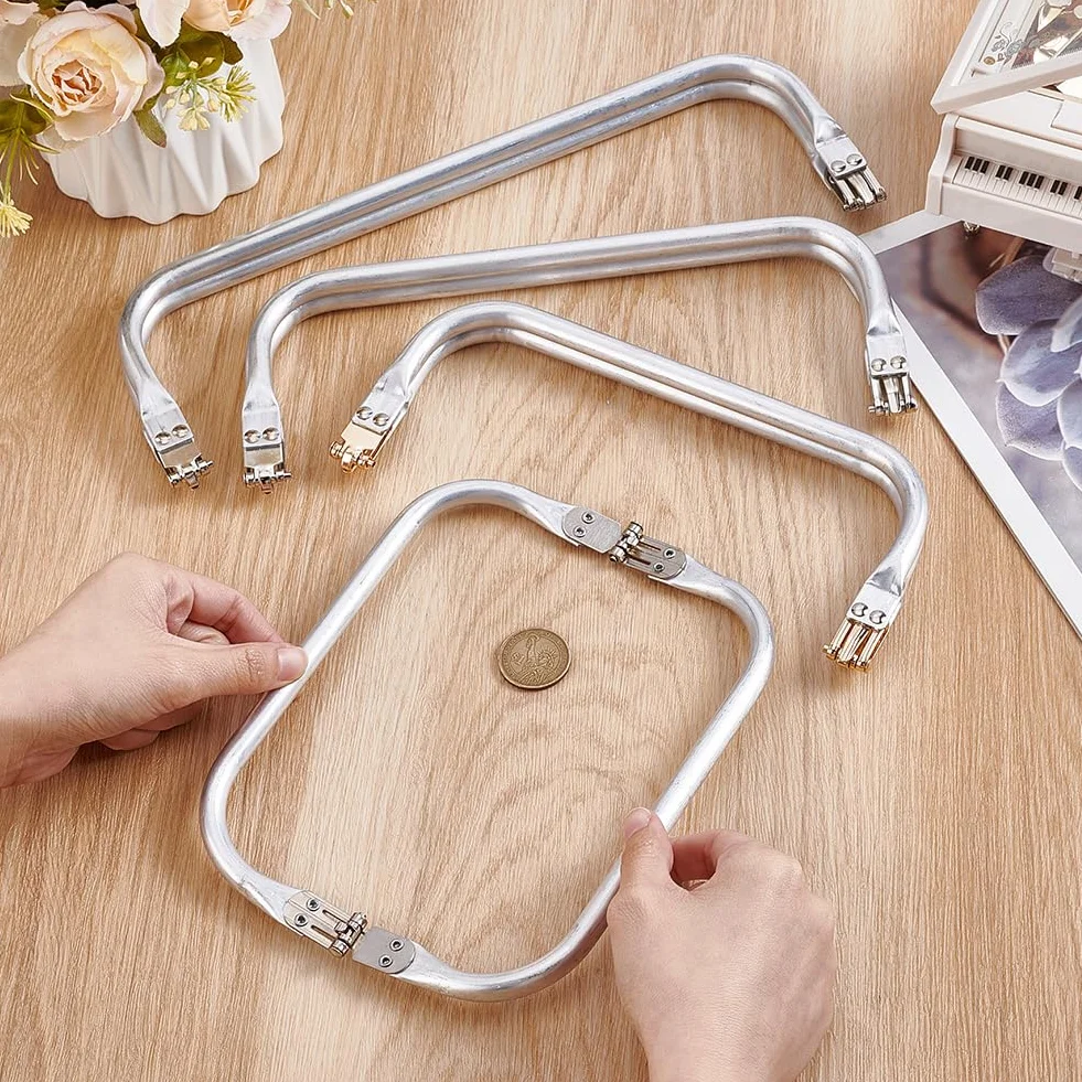 Beebeecraft 4 Piezas Cierres Tipo U Asas para Bolsos Crochet, Metalicas 20/22/25/30cm