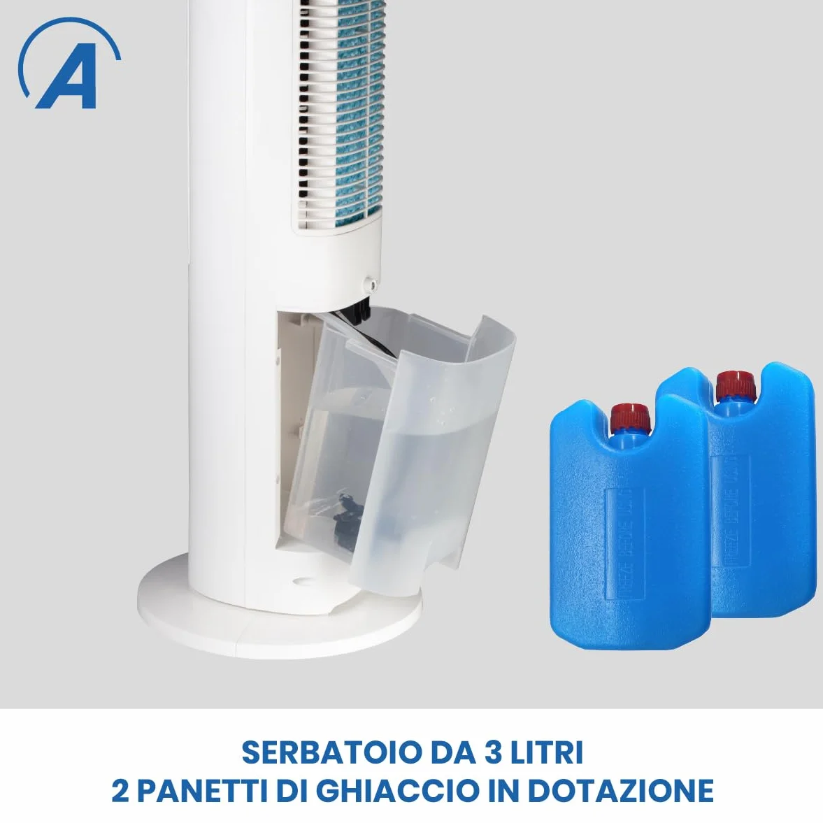 Ardes EOLO TOWER Climatizador Evaporativo 60W con Oscilación Automática, 3 Velocidades, Temporizador 12 h, mando, Pantalla Digital, Controles Táctiles, Depósito 3 L y Difusor de Aroma