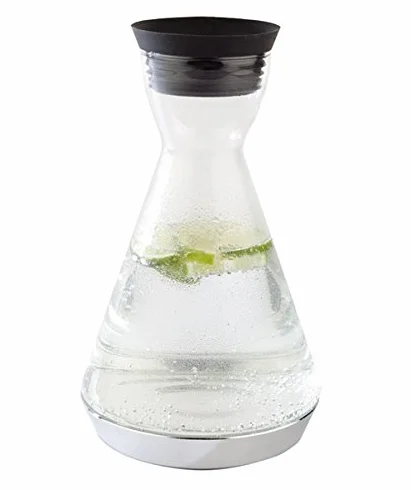 'Jarra refrigeradora, 3 piezas "Cool, hasta 4 horas de duración, tarro de cristal de refrigeración, tapa de silicona & Plástico ABS, base de acero inoxidable, boquilla Abre y cierra selbständig | Sun