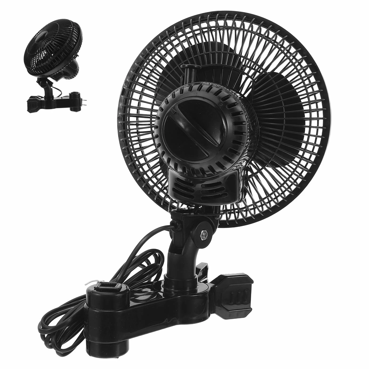 CLISPEED Ventilador Clip Portátil para Fiesta Verano, Ventilador Oscilante Abrazadera para Dosel y Mesa, Material Abs Imán de Cobre, Ligero Larga Duración
