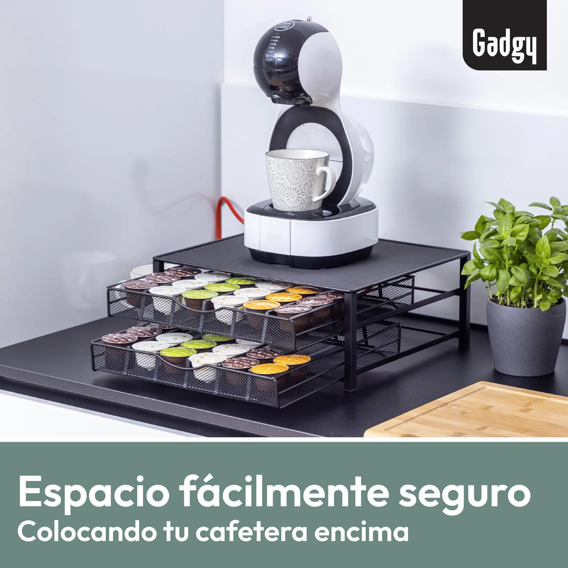 Gadgy Porta Cápsulas Dolce Gusto para 72 Cápsulas, Metal Negro, Antideslizante