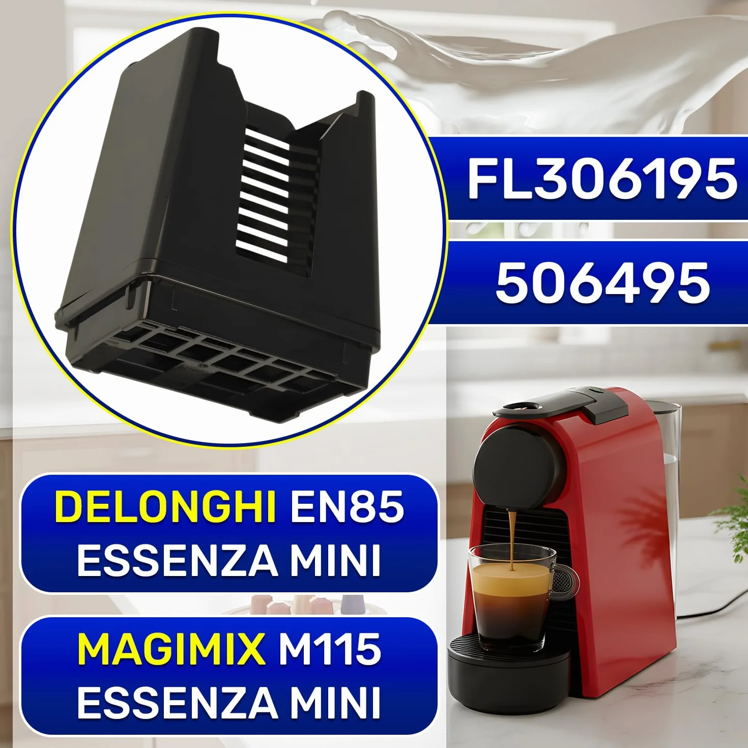 MONTERAL Contenedor de Cápsulas para Cafetera Compatible DeLonghi EN85 Magimix M115 Essenza Mini