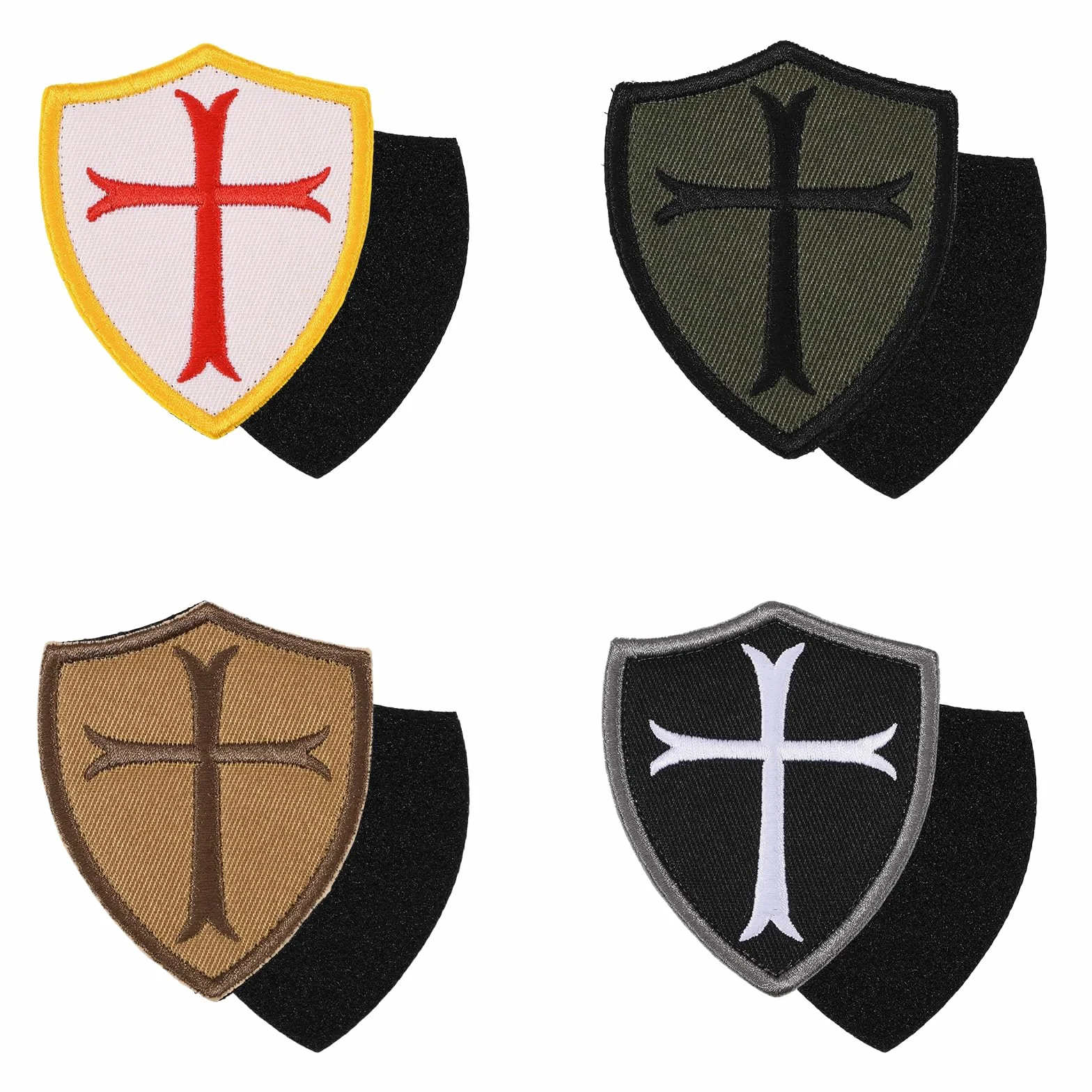 8 parches bordados de cruz templaria con cierre de para mochilas tácticas, ropa DIY, chalecos, sombreros y accesorios para exteriores