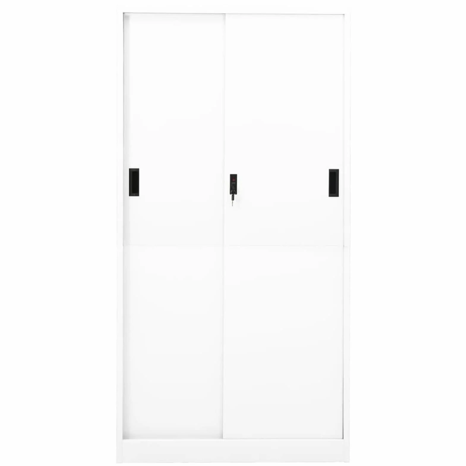 MOONAIRY Armario de Oficina Puerta corredera, Armario Metalico, Mueble Archivador, Armarios para Trasteros, Archivador Metalico, Acero Blanco 90x40x180 cm