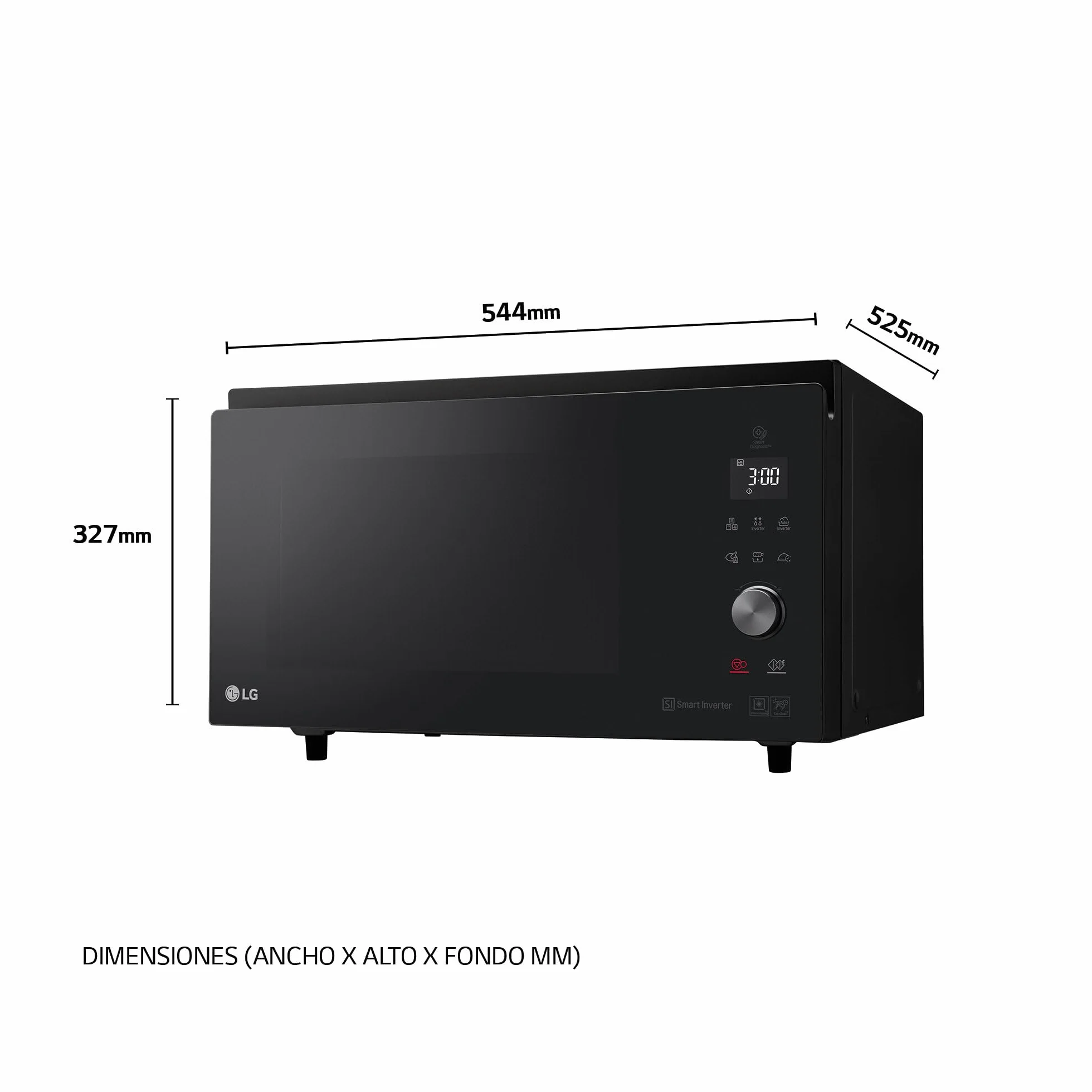 LG Horno Microondas 4 en 1 39L 1100W Smart Inverter Negro