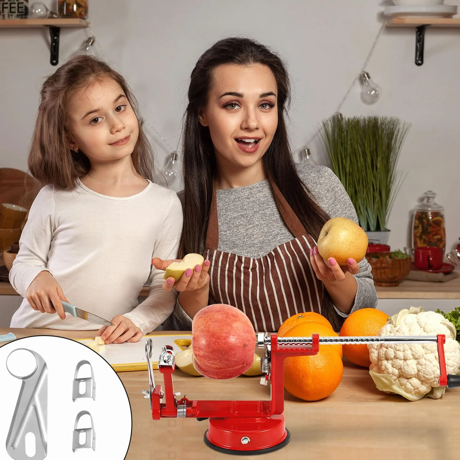 Cuchillas de Repuesto para Pelador de Manzanas, Acero Inoxidable, Universales, 3 Piezas