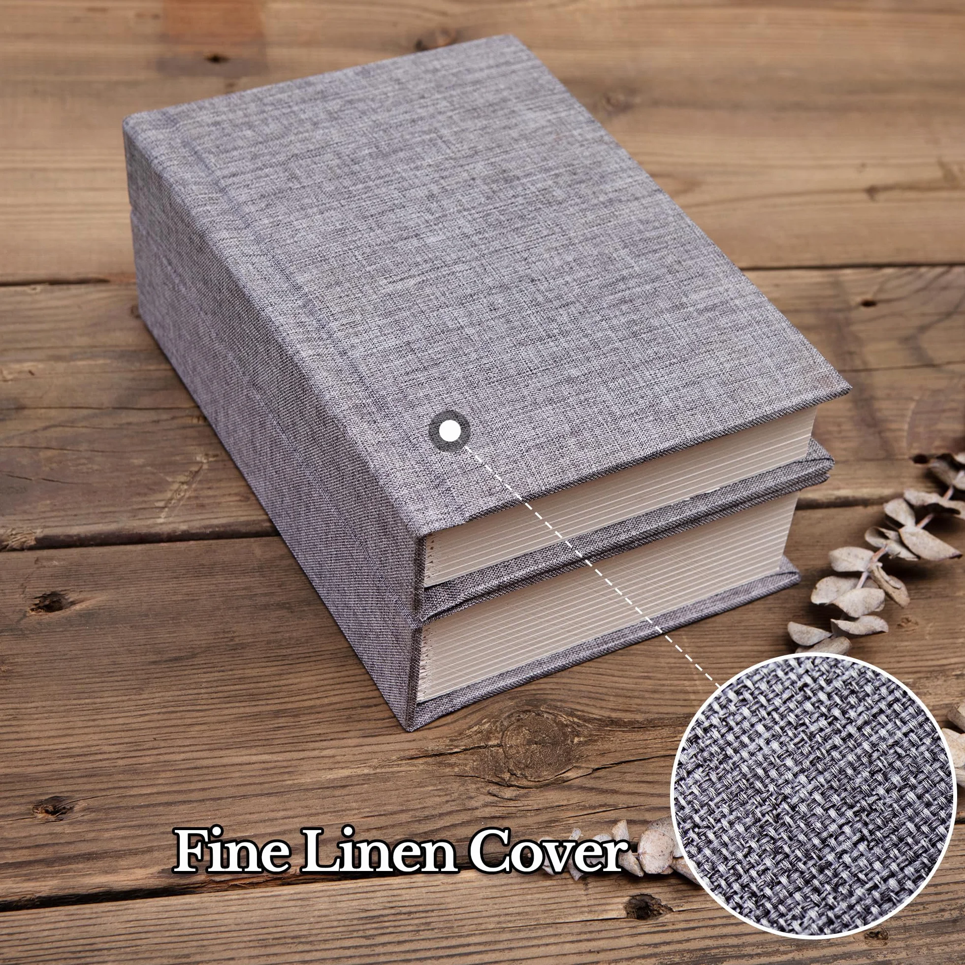 Pssoss Álbum de fotos pequeño de 10 x 15 cm con espacio para escribir, para 30 fotos, ideal para álbum temático de boda y álbum de fotos de bebé, color gris