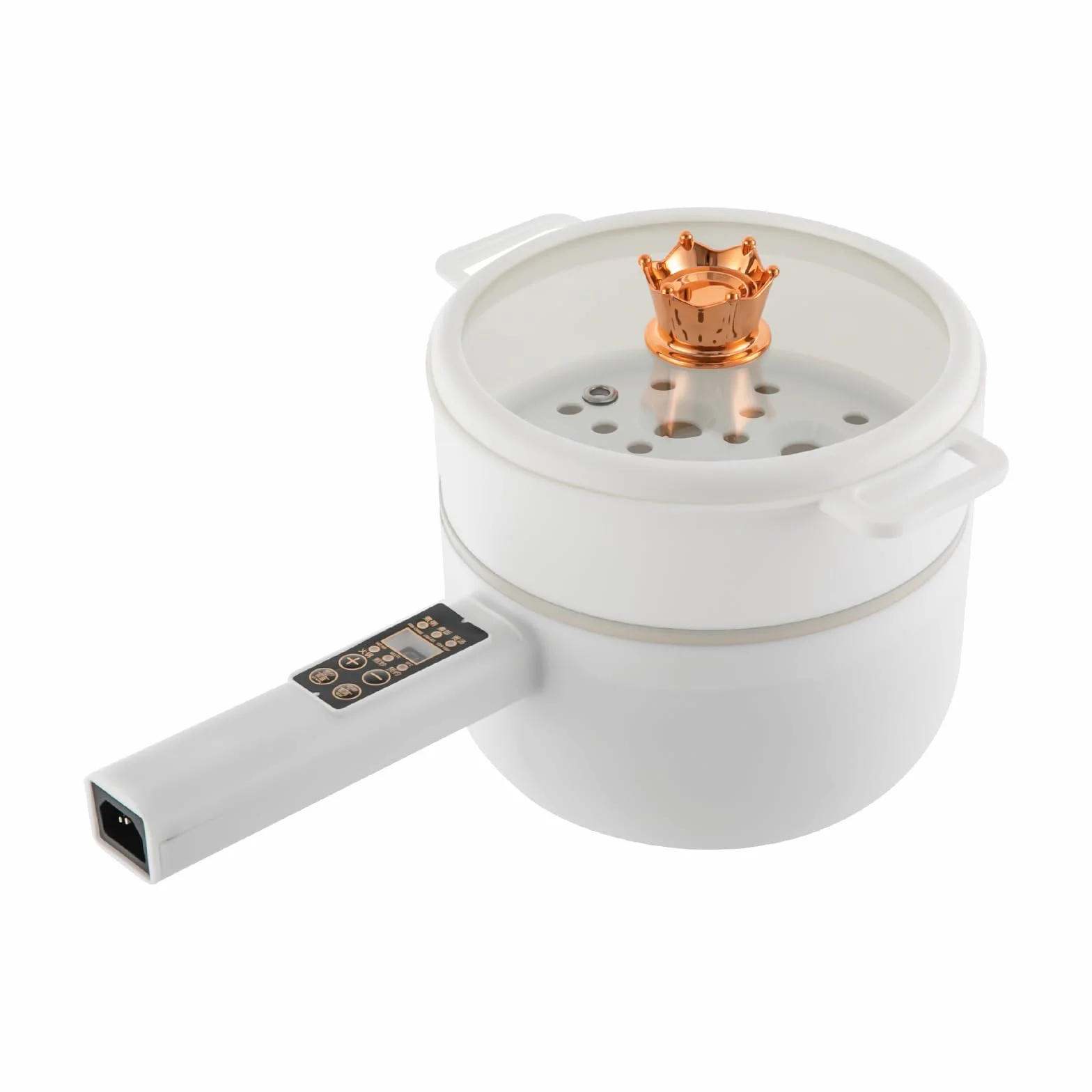 Sartén eléctrica 220 V 1,6 L antiadherente multi-cocina con vaporizador y tapa