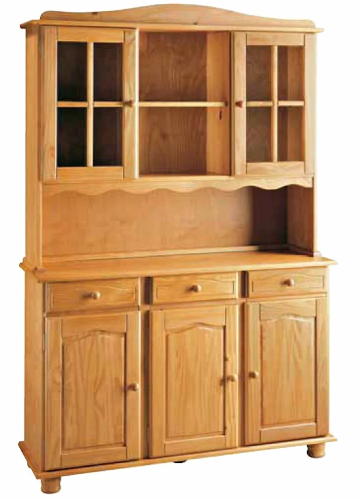 La Factoría Muebles - Alacena 3 puertas en pino macizo, talla 130 x 197 x 42cm