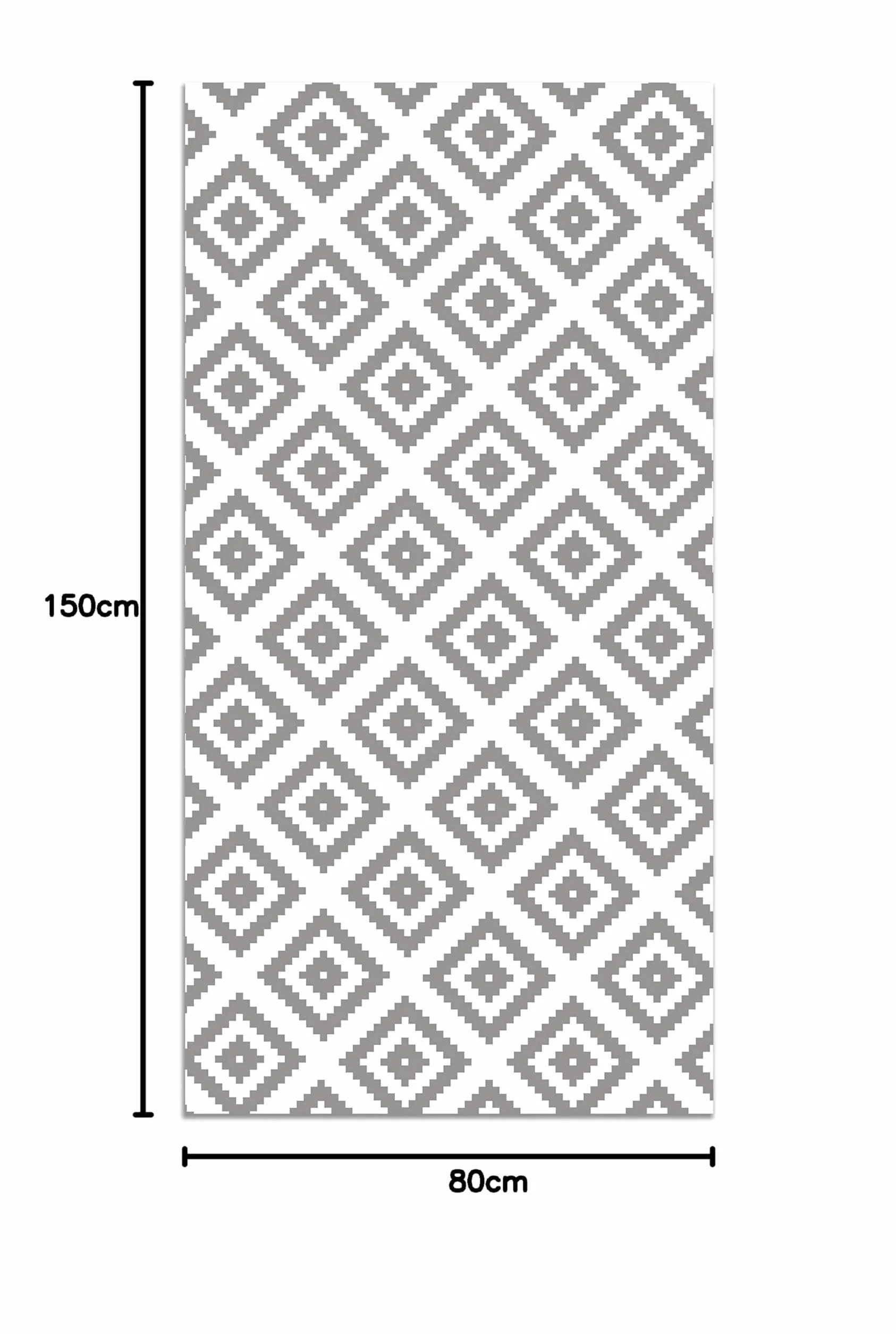 Panorama Alfombra Vinílica - Modelo Cuadros Gris 80x150 cm - Varios tamaños - Decoración Hogar, Cocina y Salón